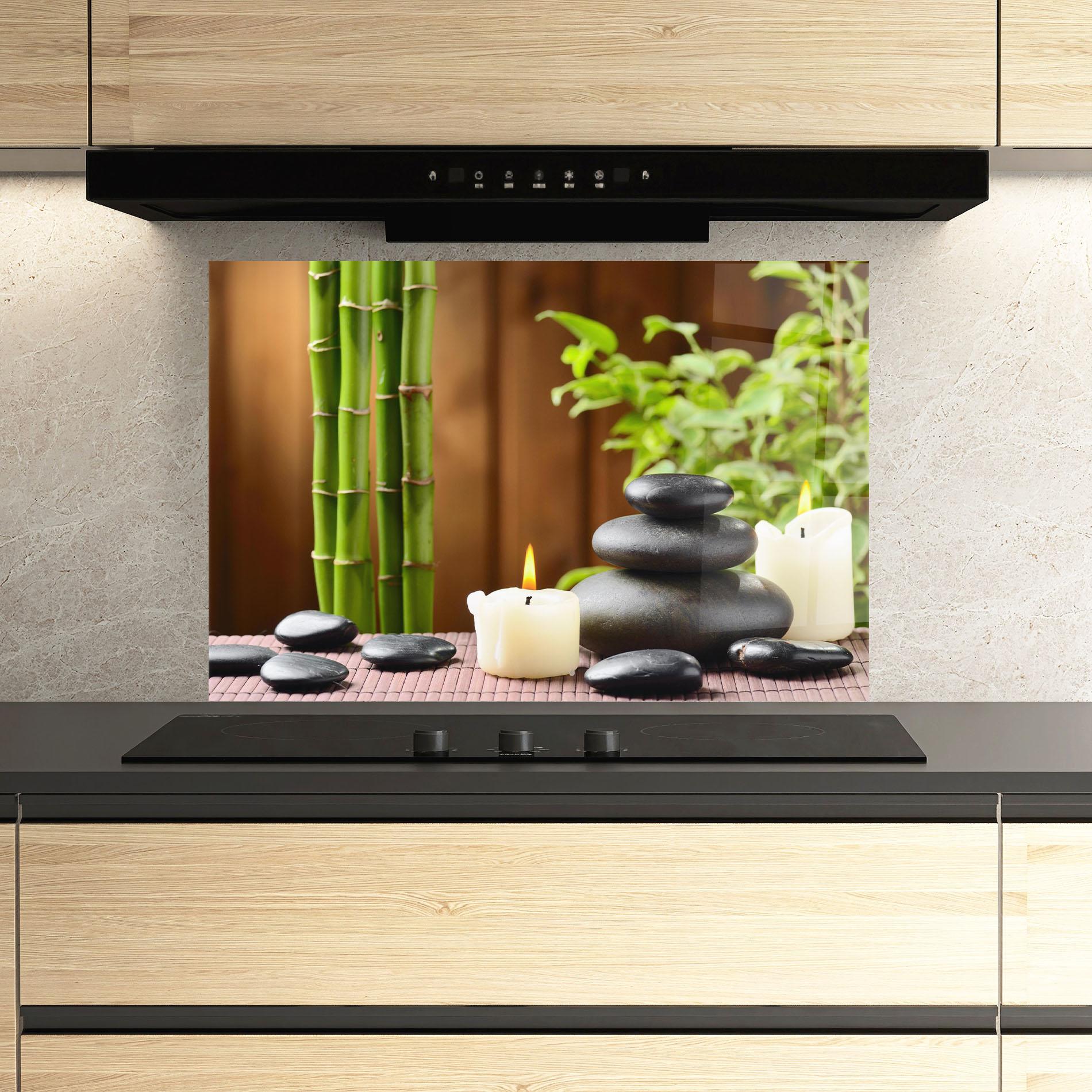 Konyhai üveg hátfal Spa Rocks mockup 3