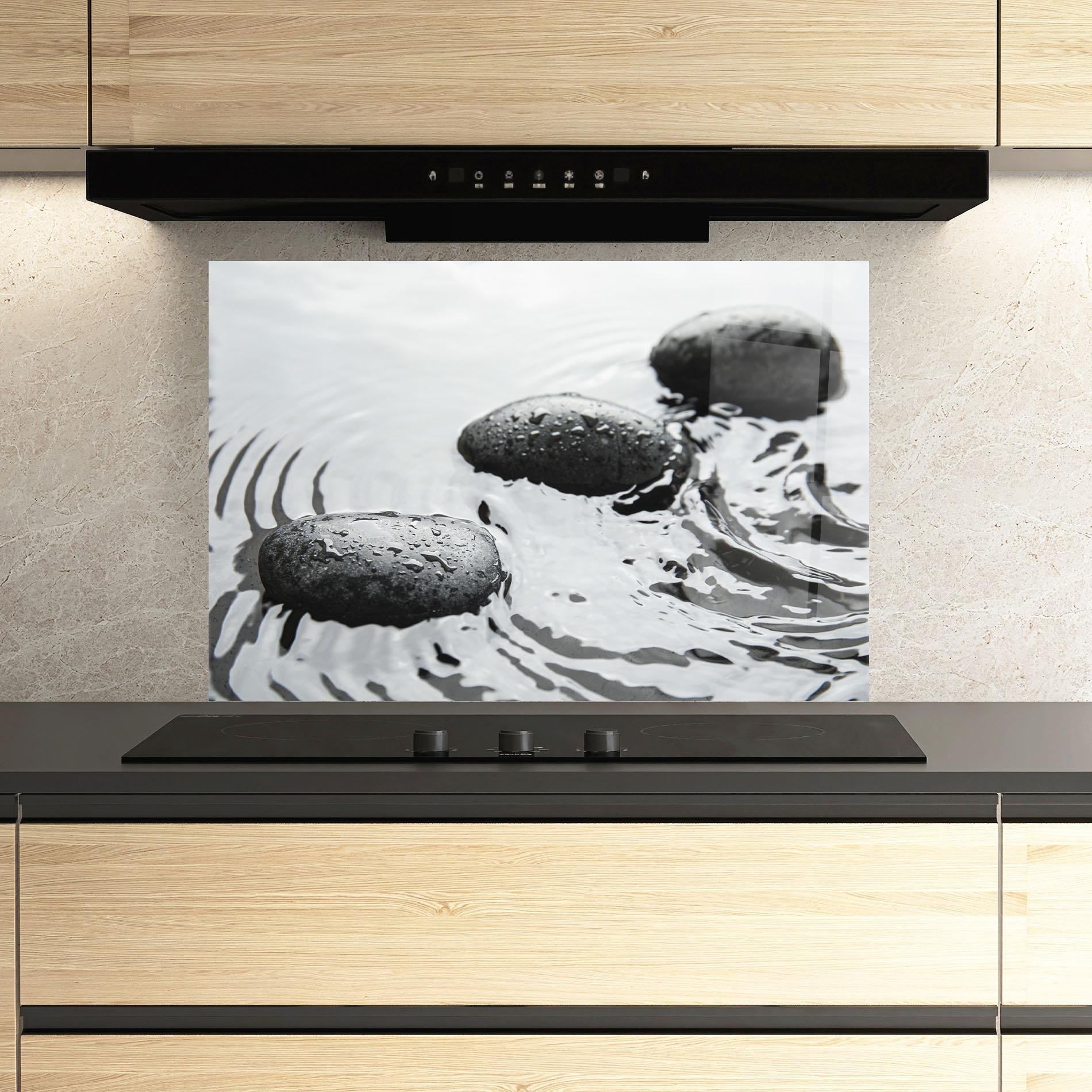 Konyhai üveg hátfal Spa Stones Water mockup 3