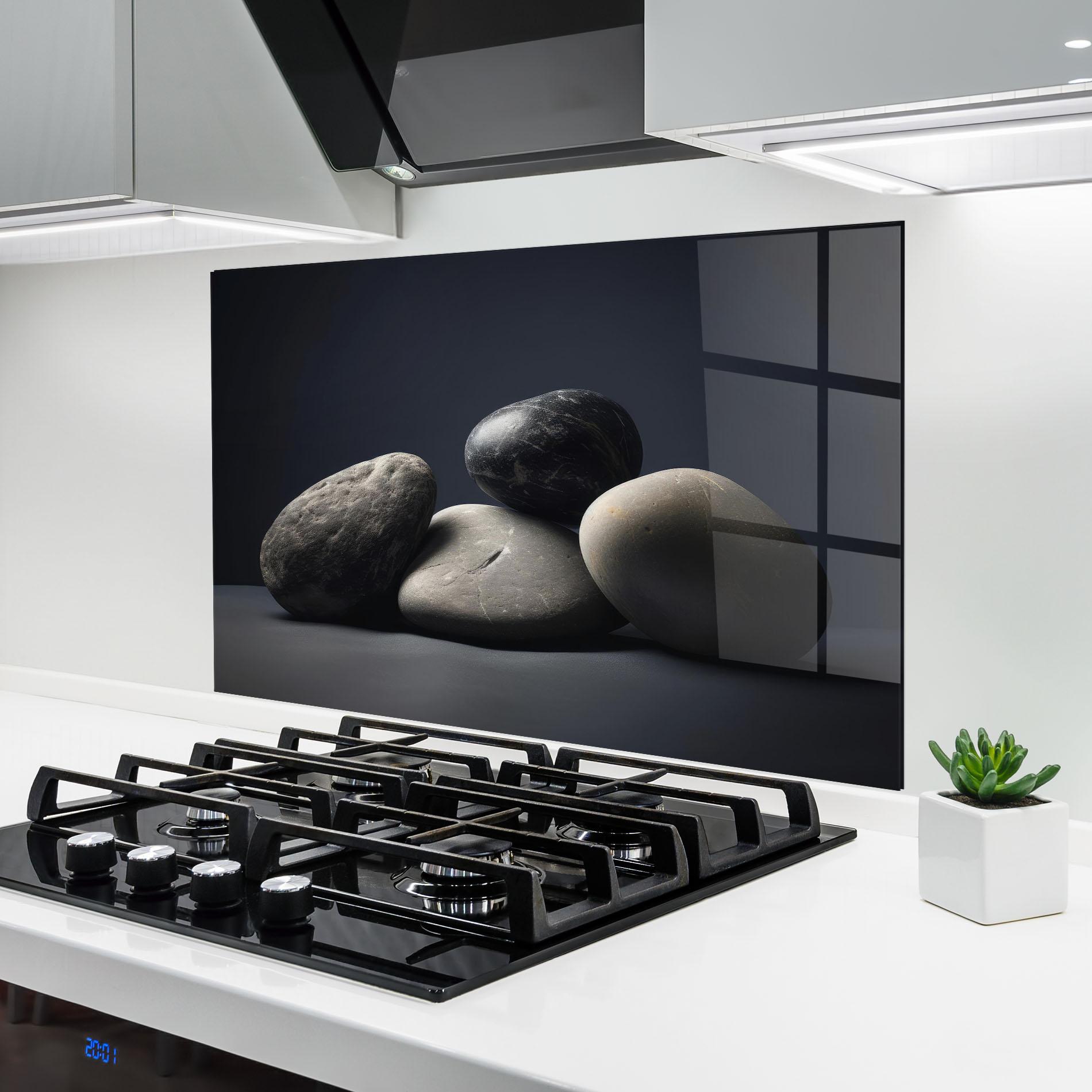 Konyhai üveg hátfal Grey Stone mockup 6