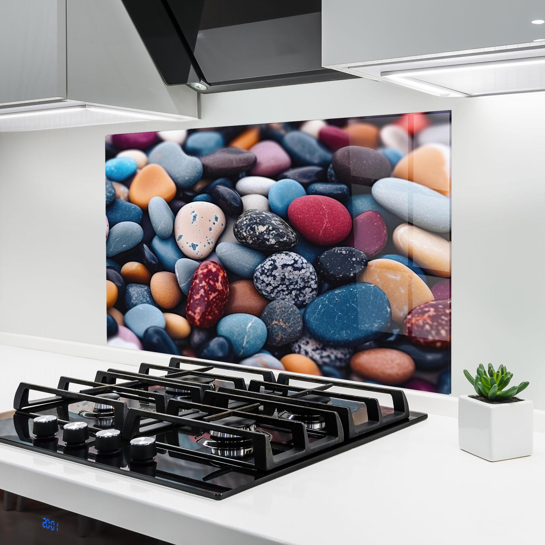 Konyhai üveg hátfal Small Sea Stone mockup 6