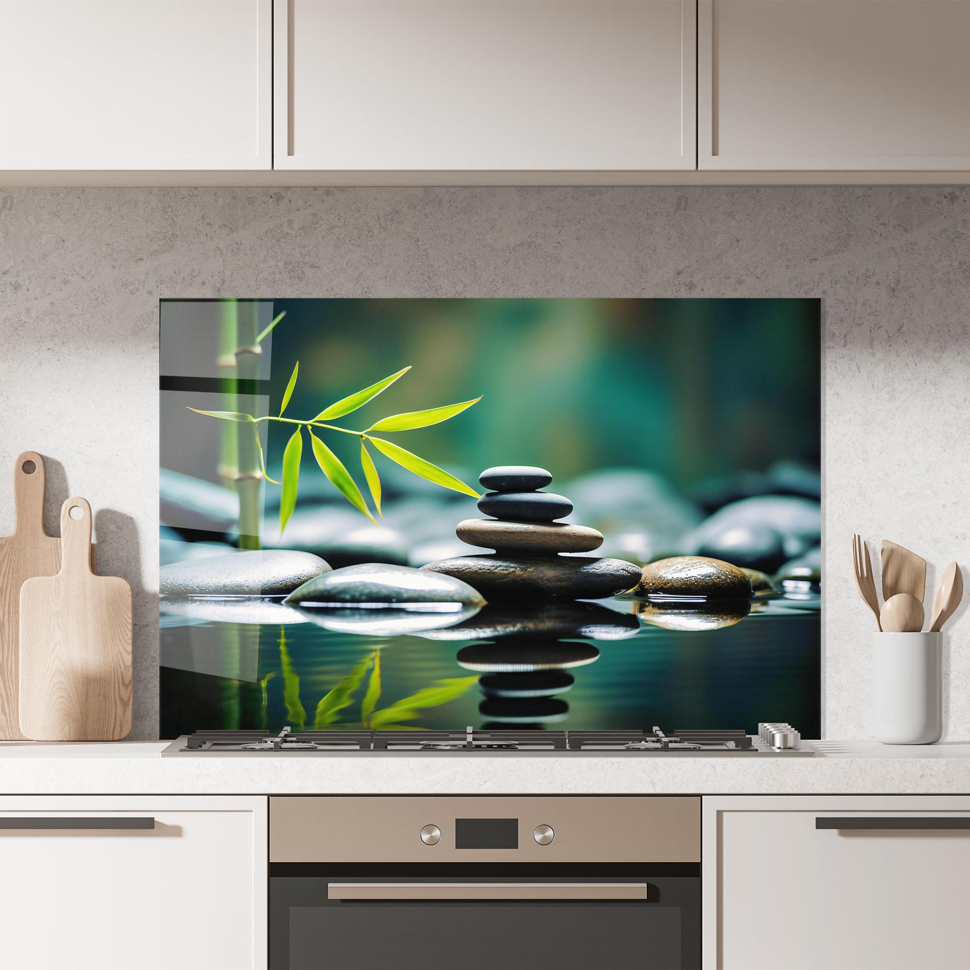 Konyhai üveg hátfal Bamboo Stones mockup 7