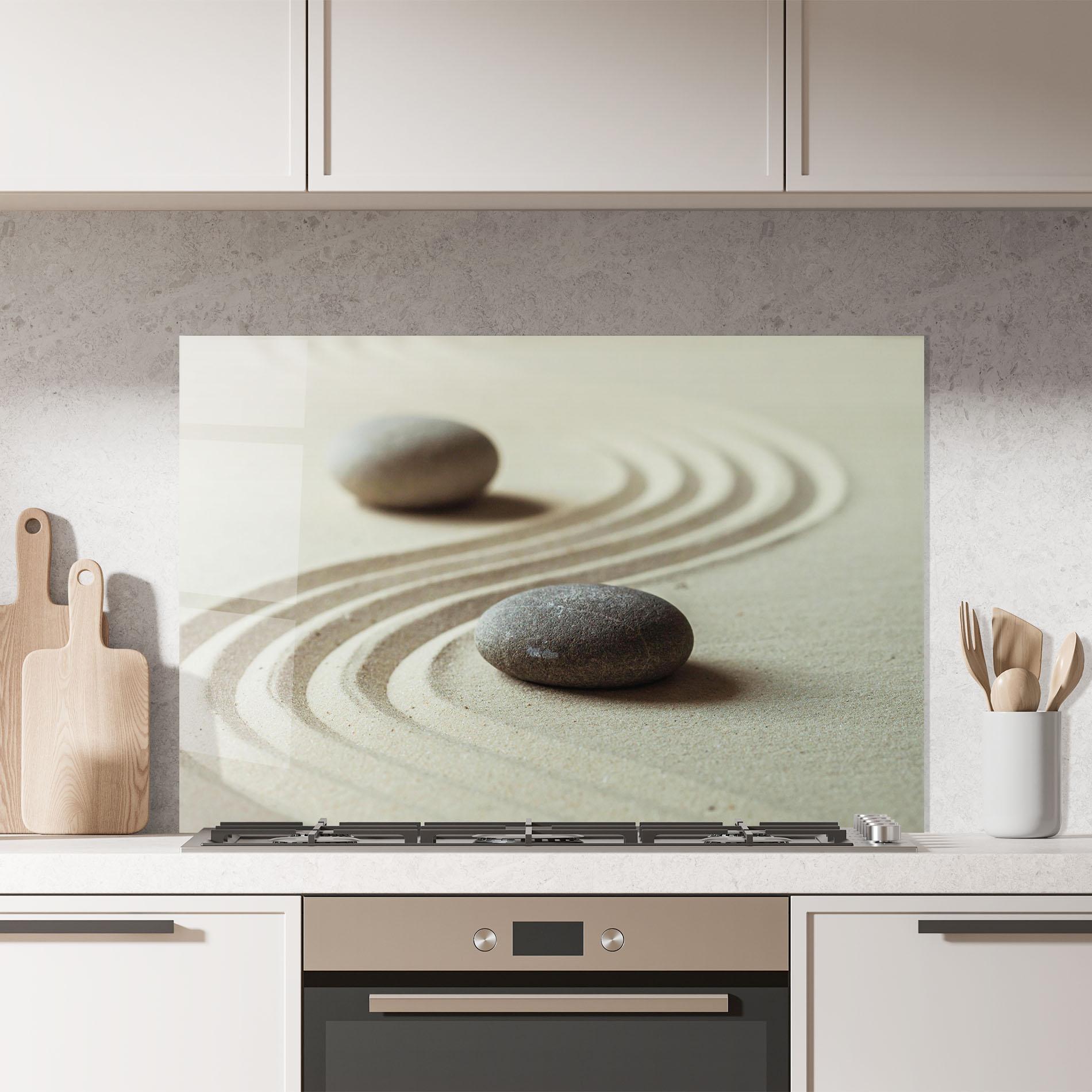 Konyhai üveg hátfal Cream Sand Stones mockup 7