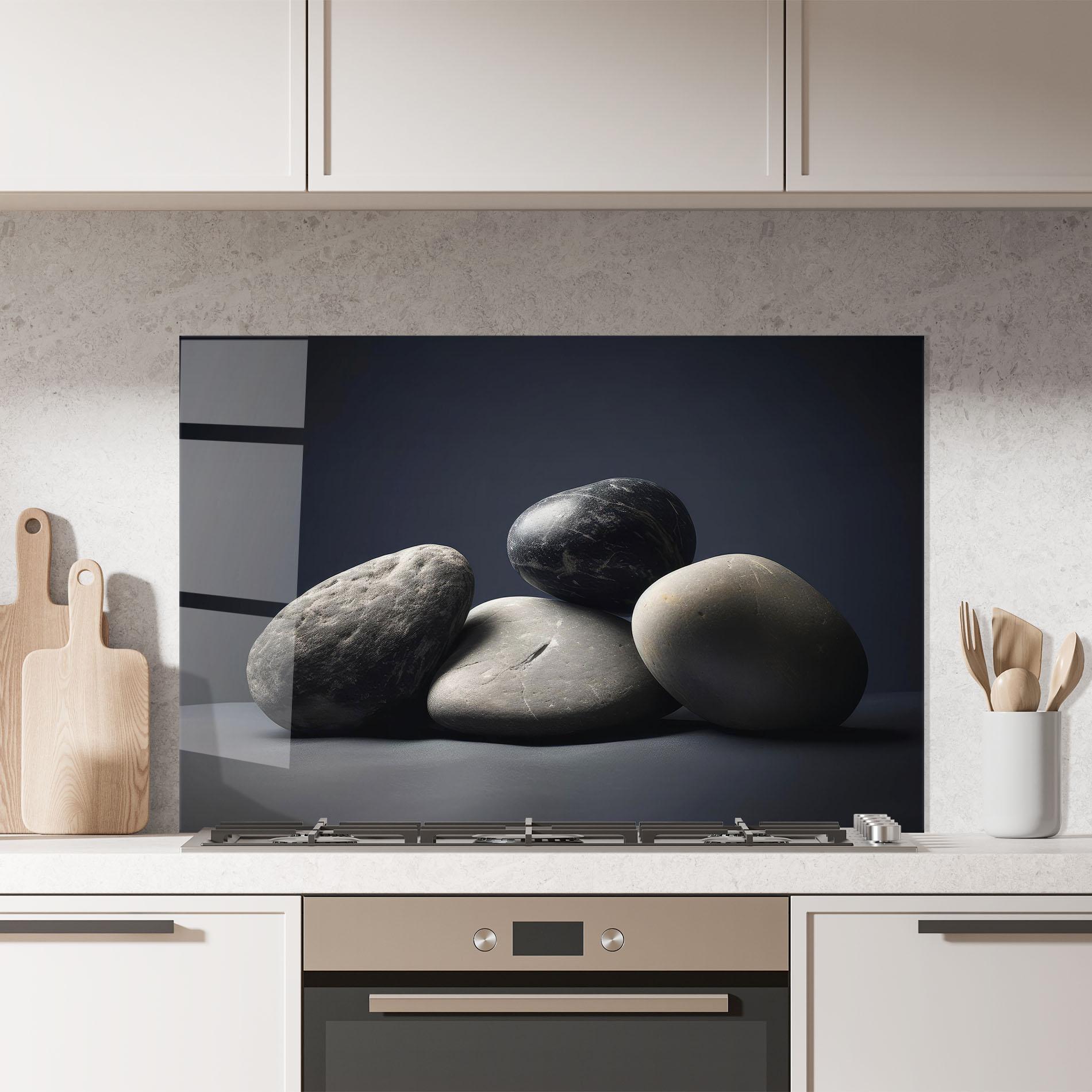 Konyhai üveg hátfal Grey Stone mockup 7