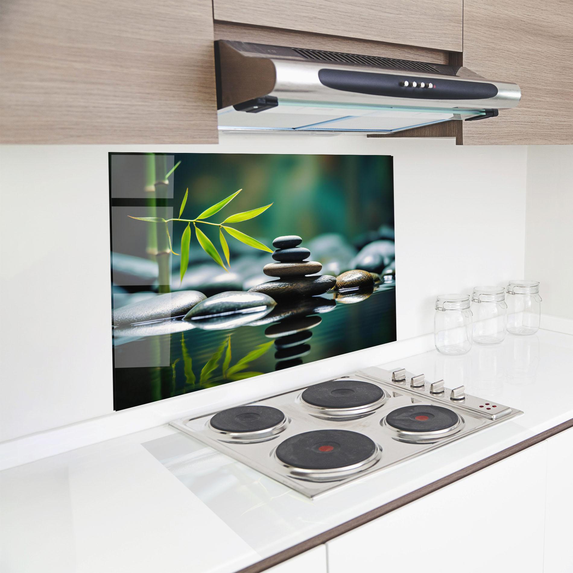 Konyhai üveg hátfal Bamboo Stones mockup 8