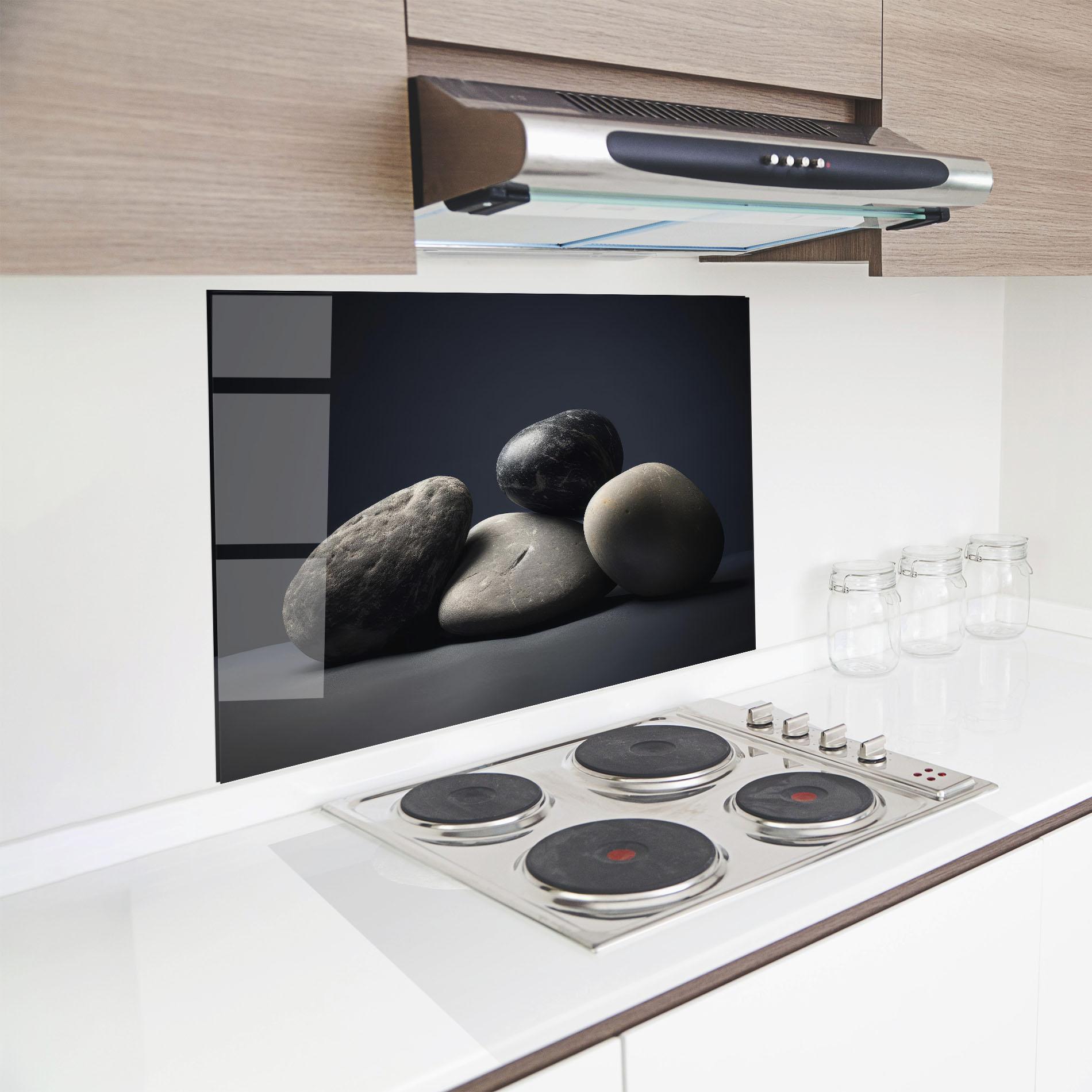 Konyhai üveg hátfal Grey Stone mockup 8