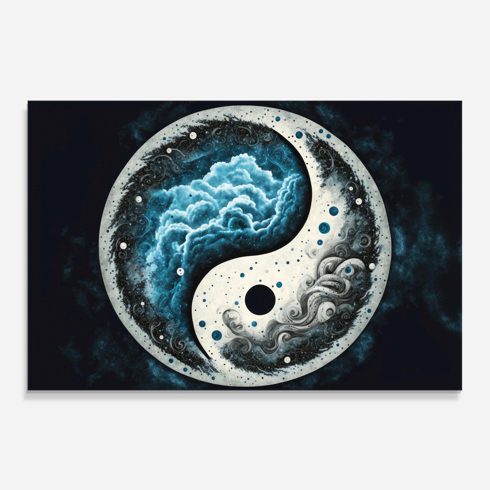 Konyhai üveg hátfal Cloudy Yinyang mockup 0