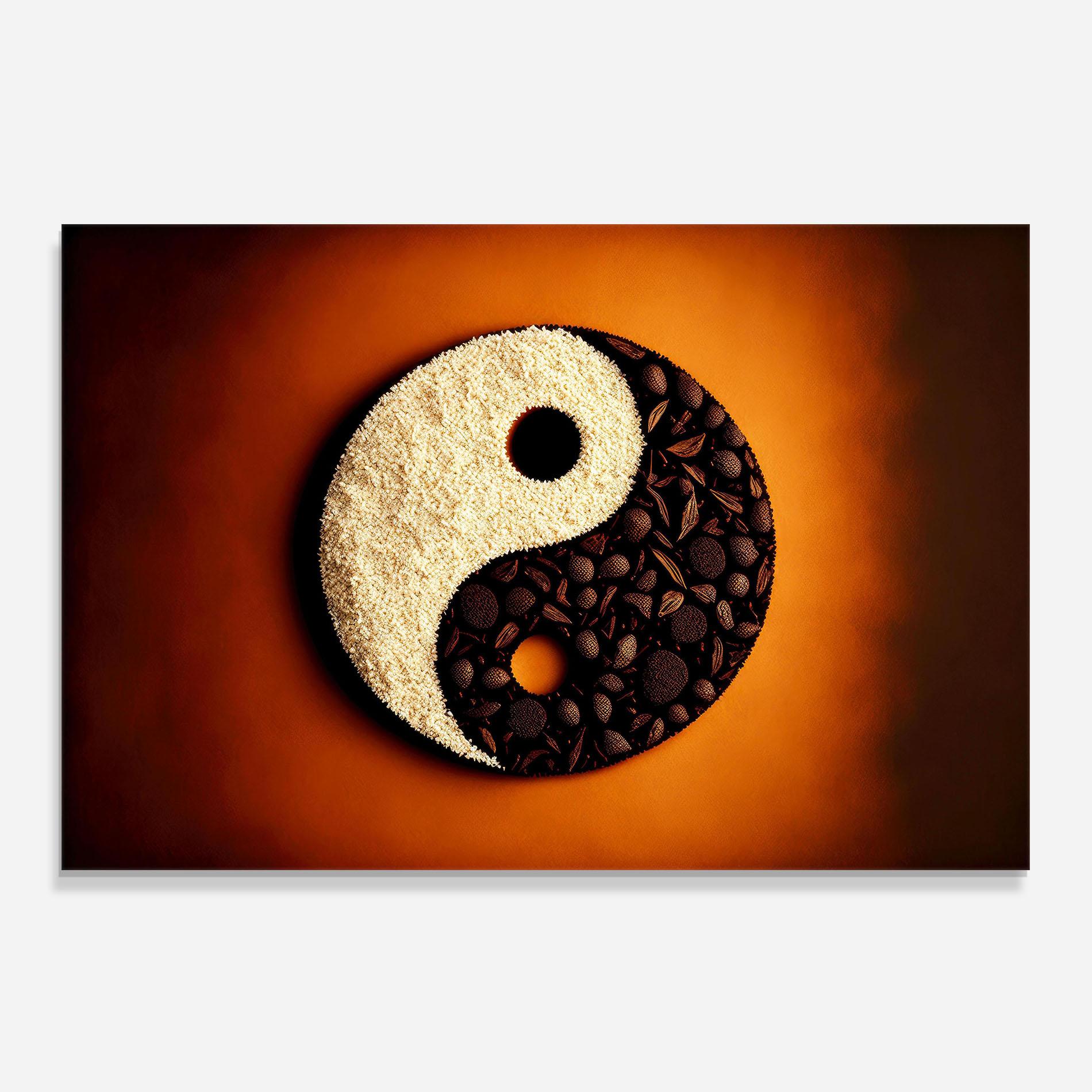 Konyhai üveg hátfal Coffee Yinyang mockup 0