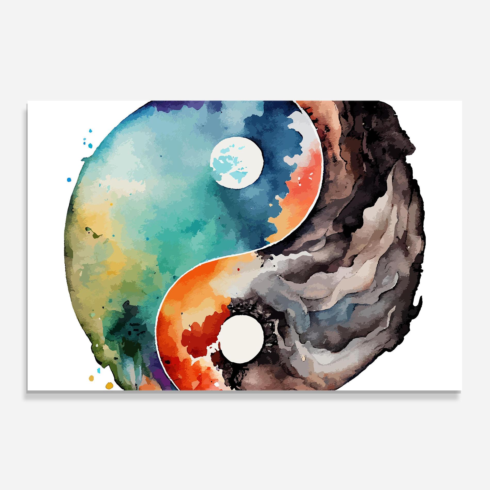 Konyhai üveg hátfal Earth Yinyang Art mockup 0