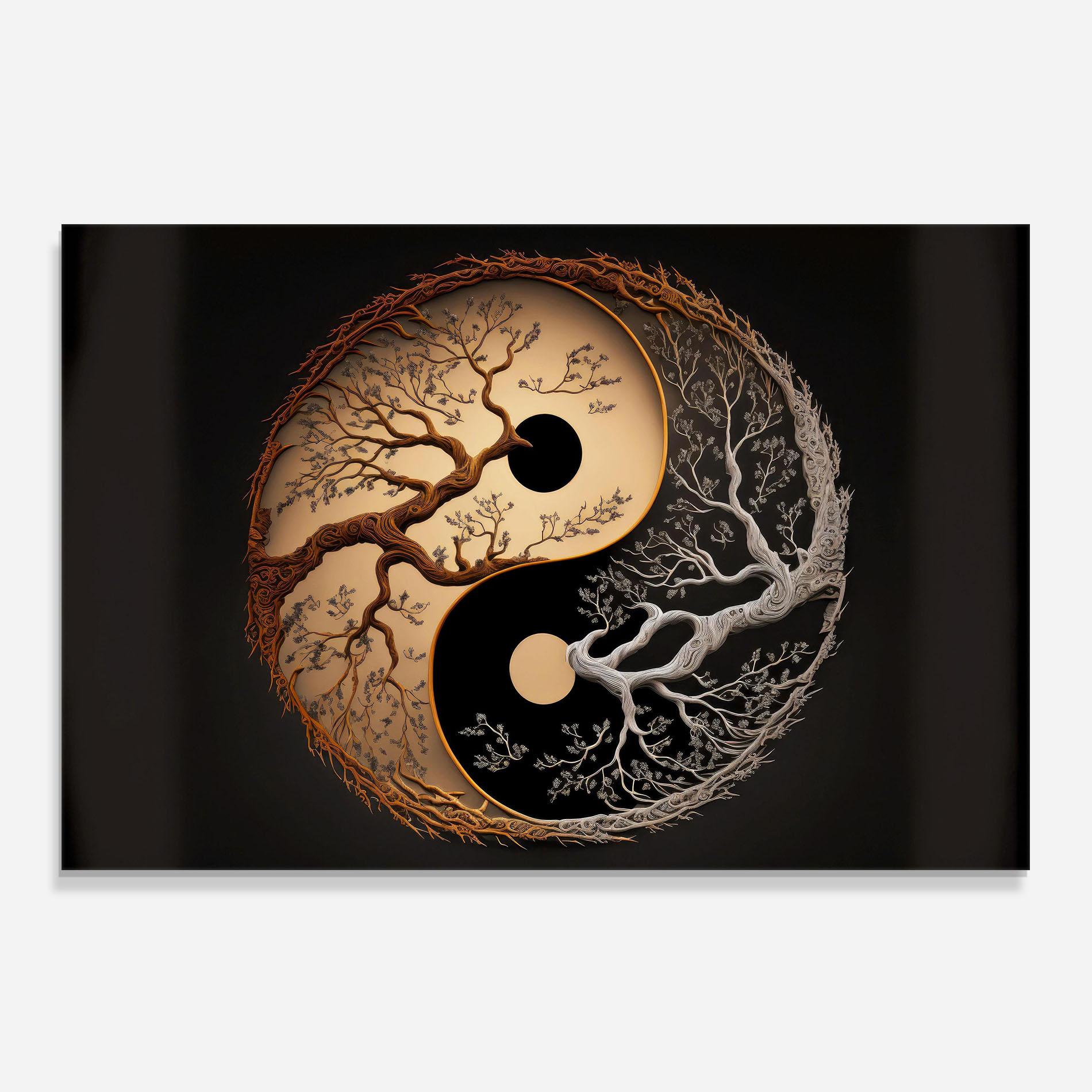 Konyhai üveg hátfal Old Tree Yinyang mockup 0