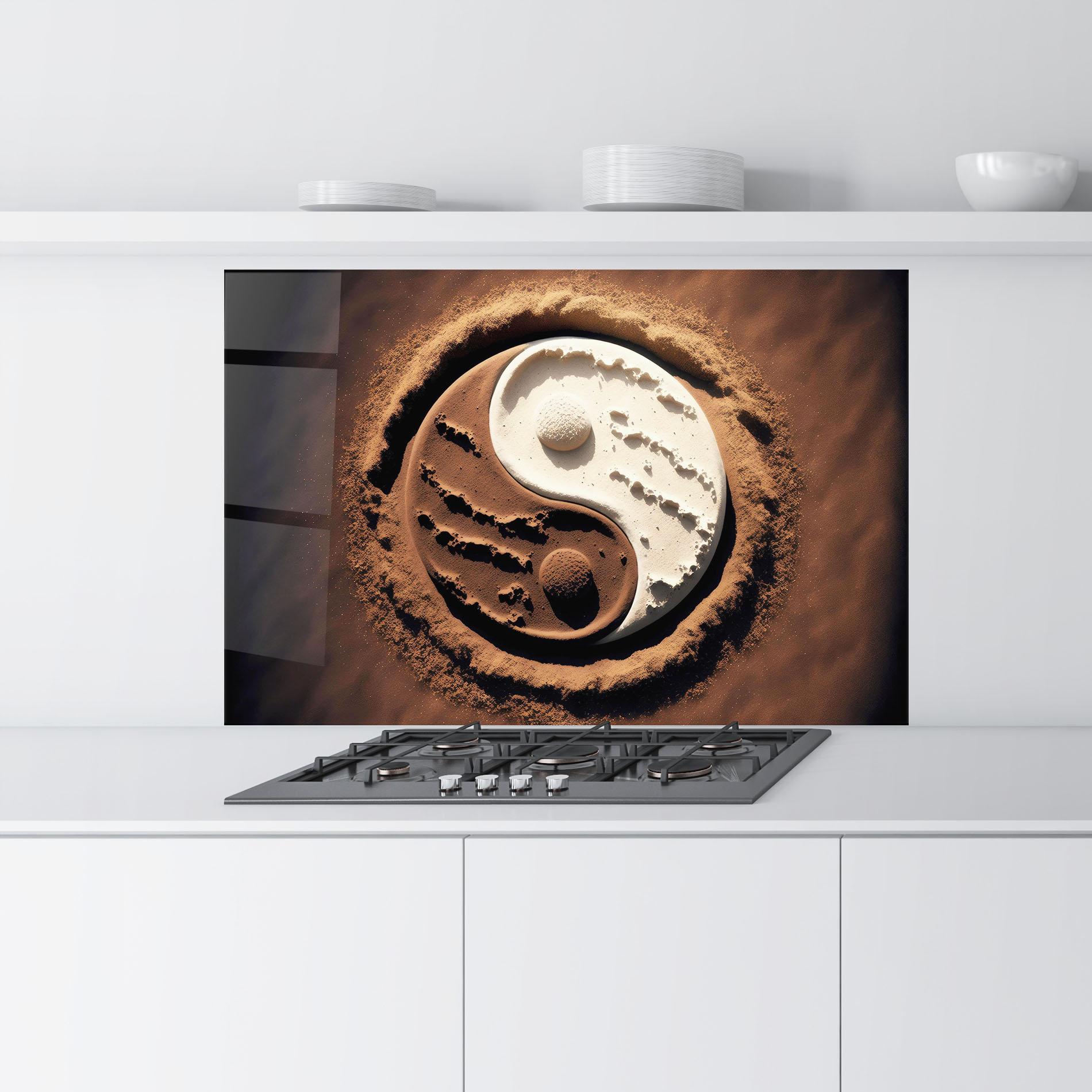 Konyhai üveg hátfal Earth Yinyang mockup 9