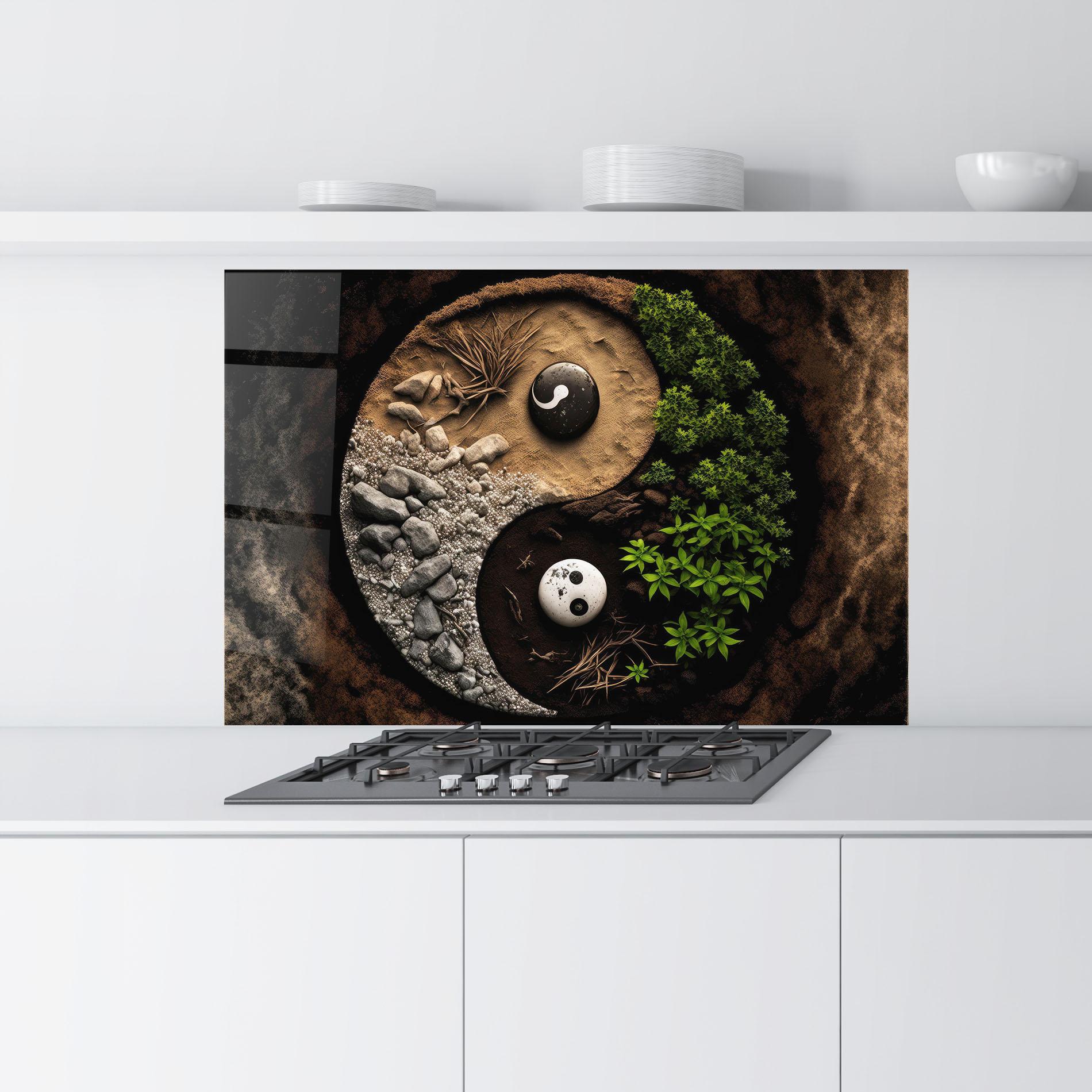 Konyhai üveg hátfal Nature Yinyang mockup 9