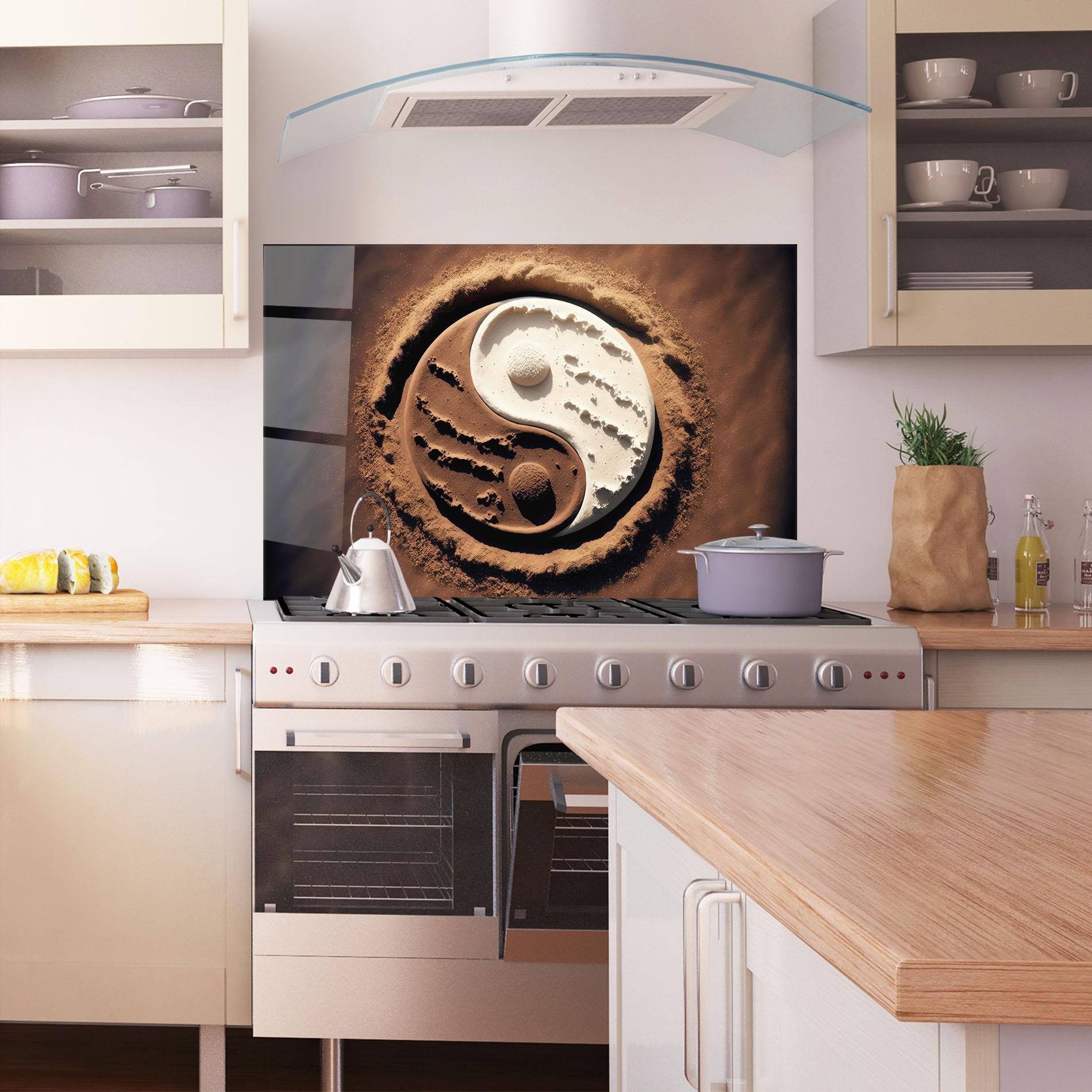 Konyhai üveg hátfal Earth Yinyang mockup 1
