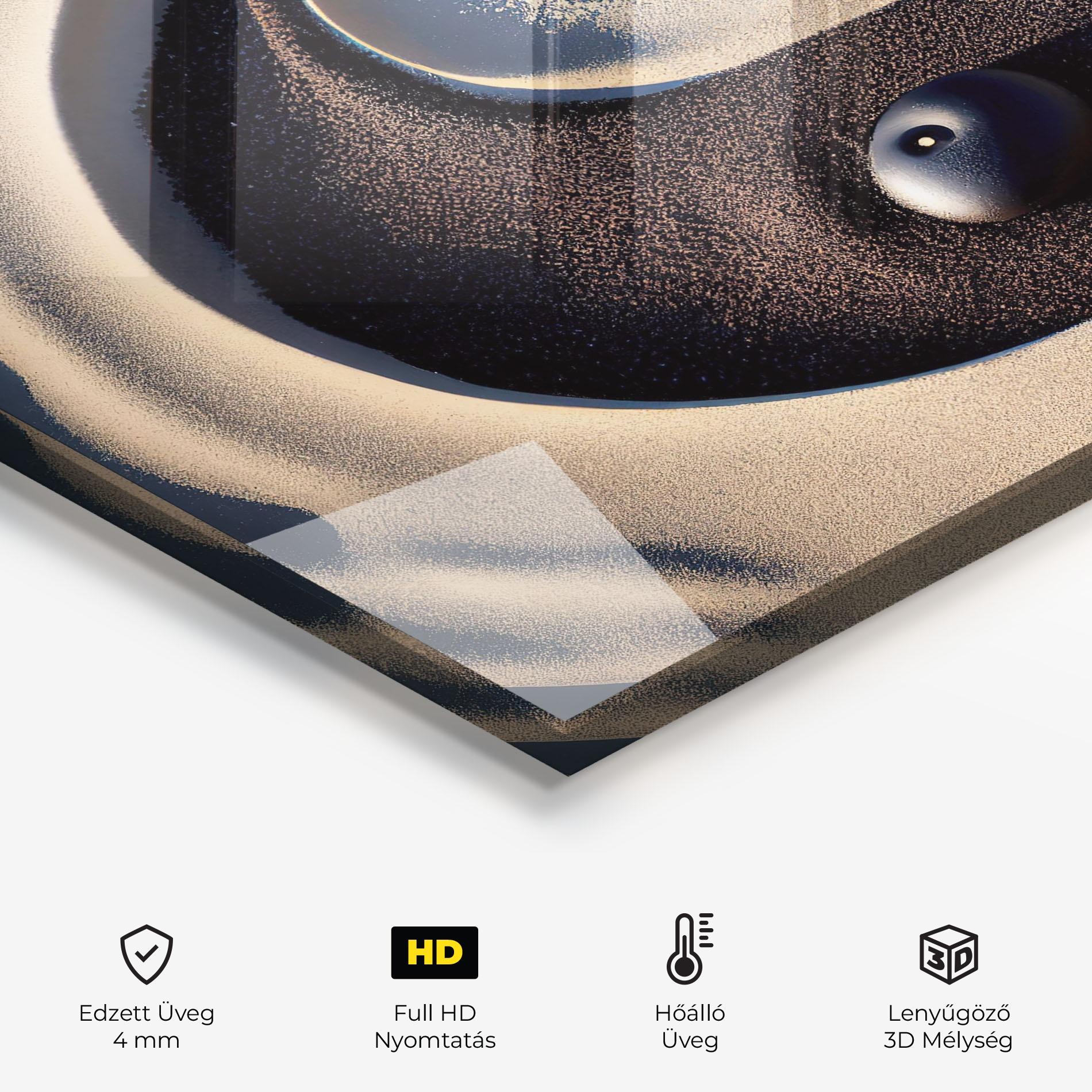 Konyhai üveg hátfal Black Sand Yinyang mockup 2