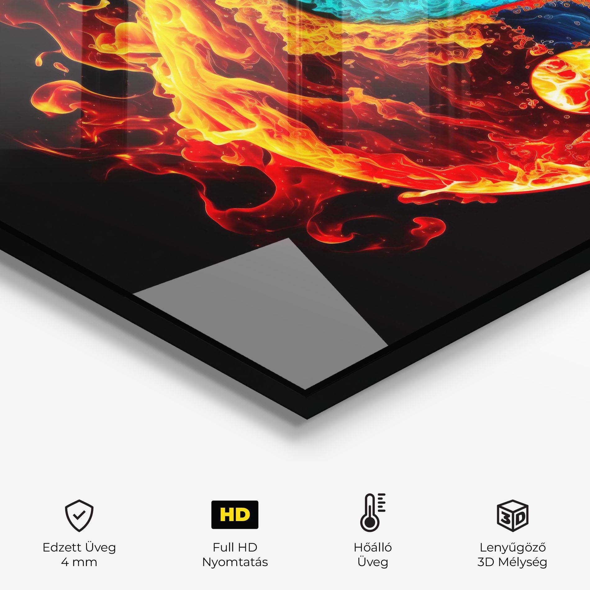 Konyhai üveg hátfal Blue Smoke Yinyang mockup 2