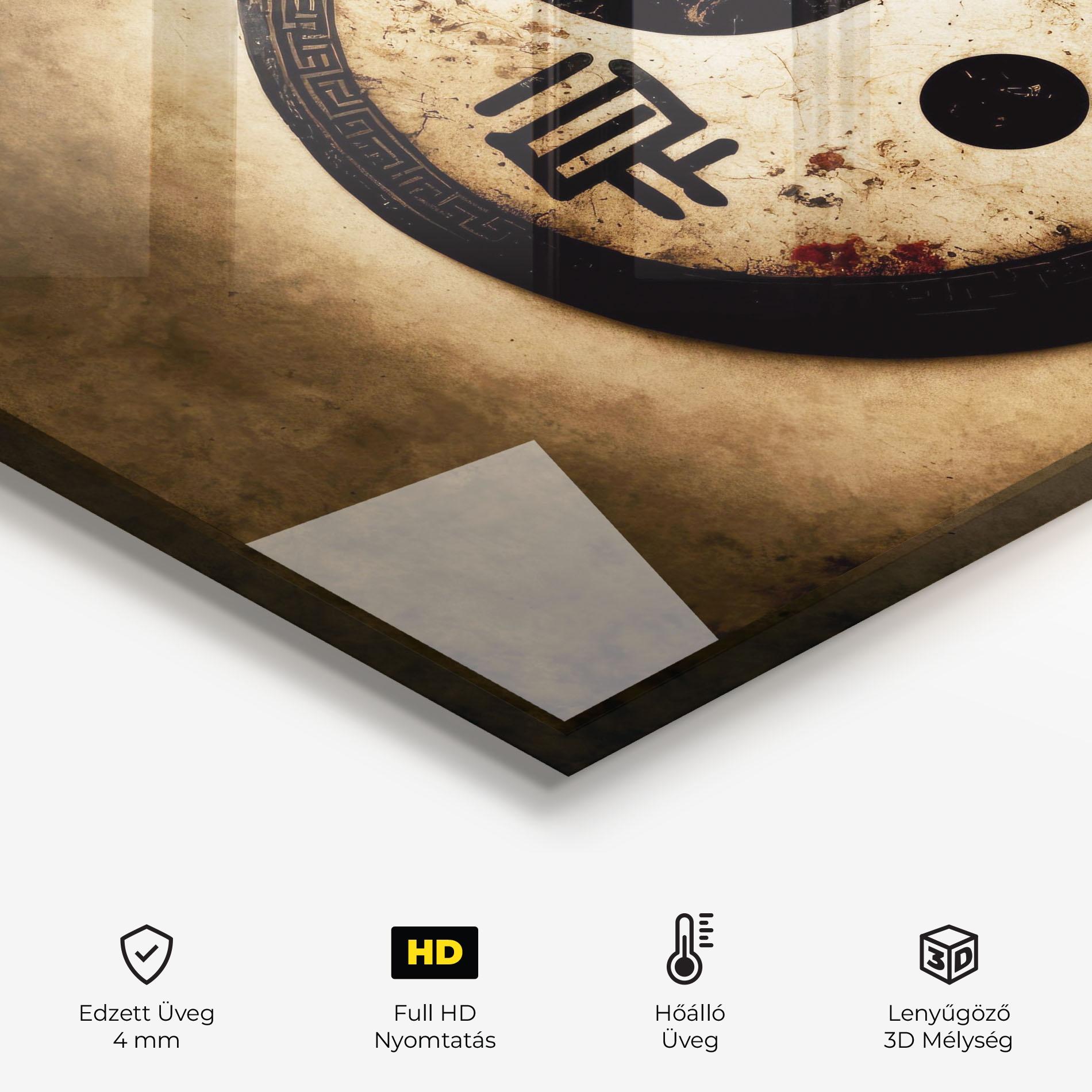 Konyhai üveg hátfal Chinese Yinyang mockup 2