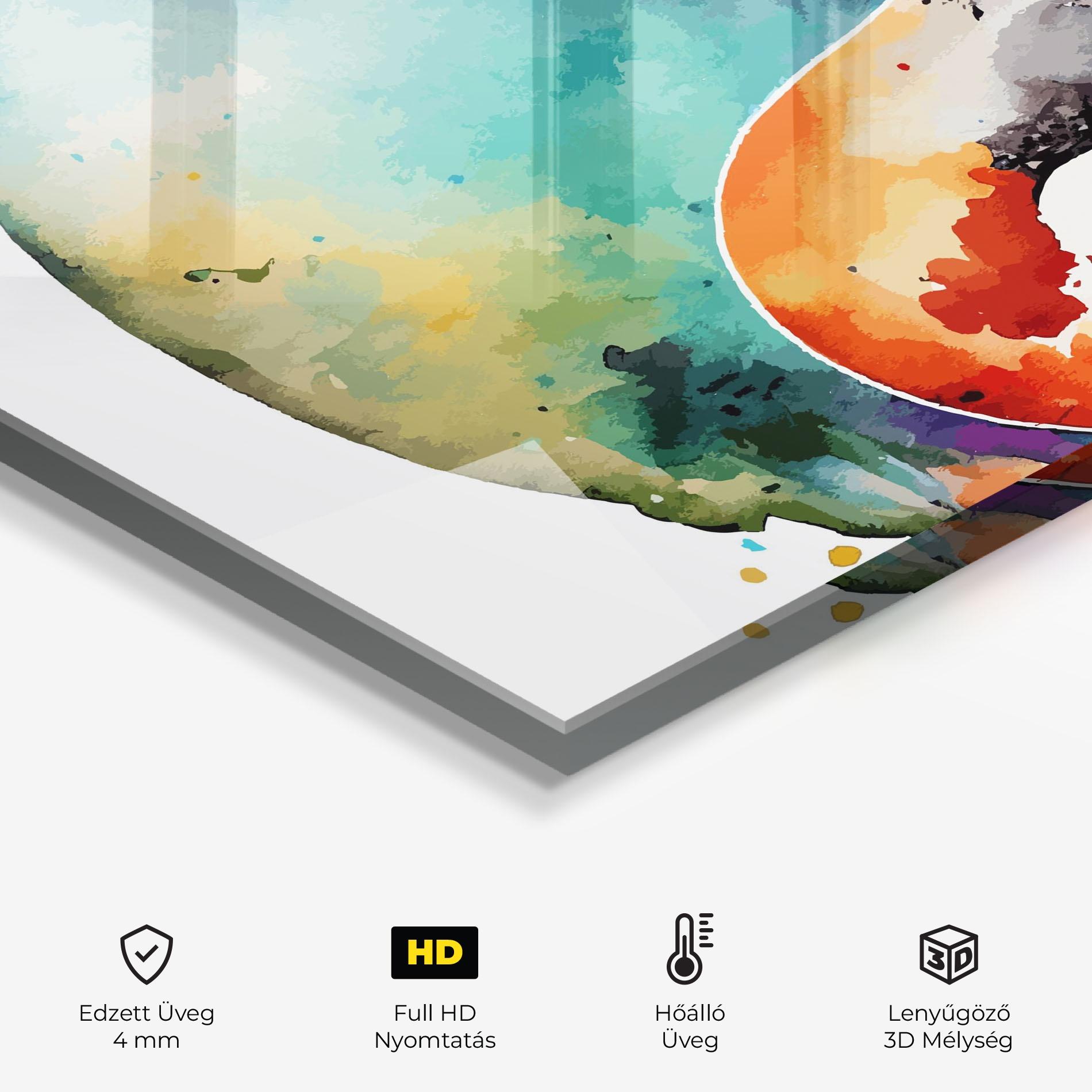 Konyhai üveg hátfal Earth Yinyang Art mockup 2