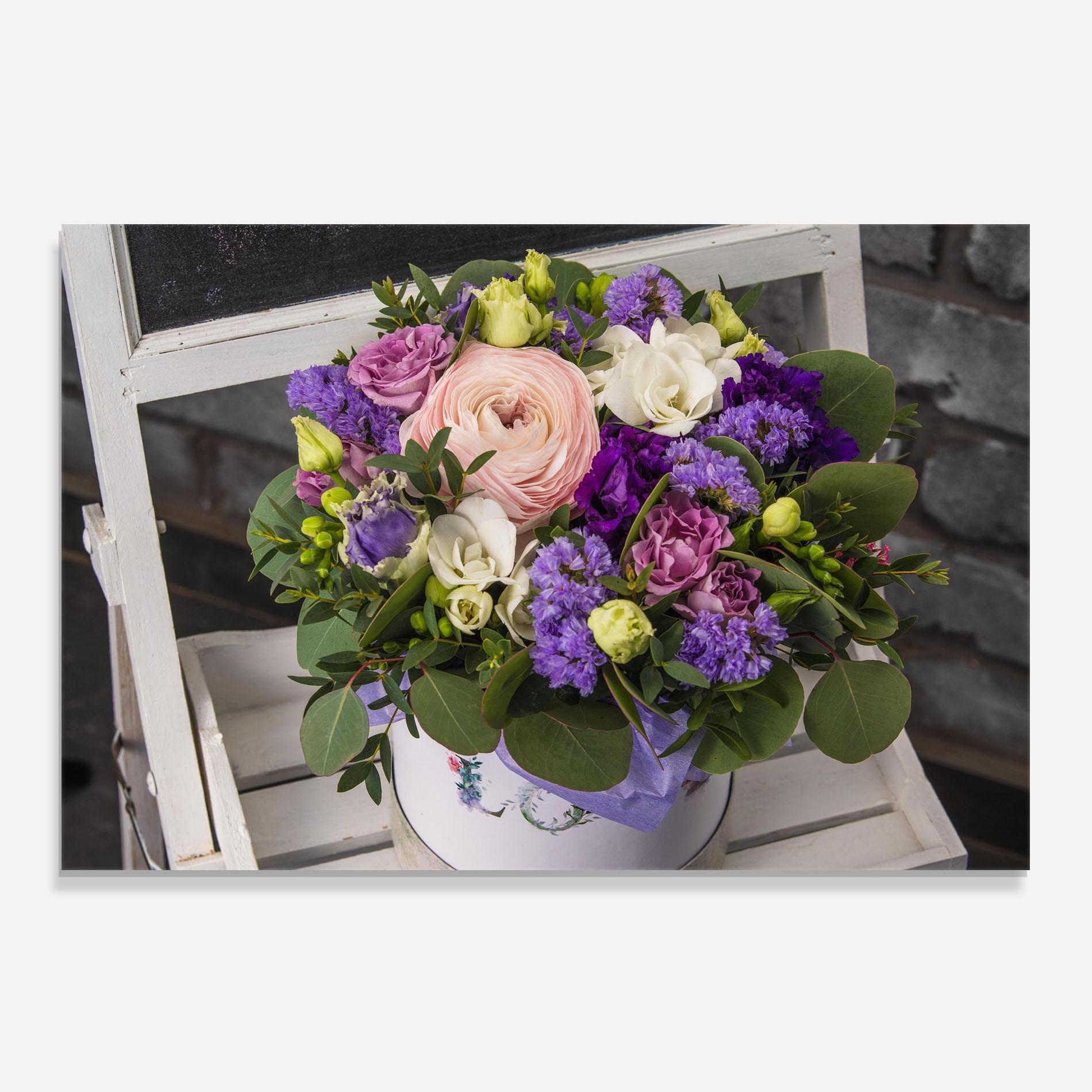 Konyhai üveg hátfal Big Pink Rose Bouquet mockup 0