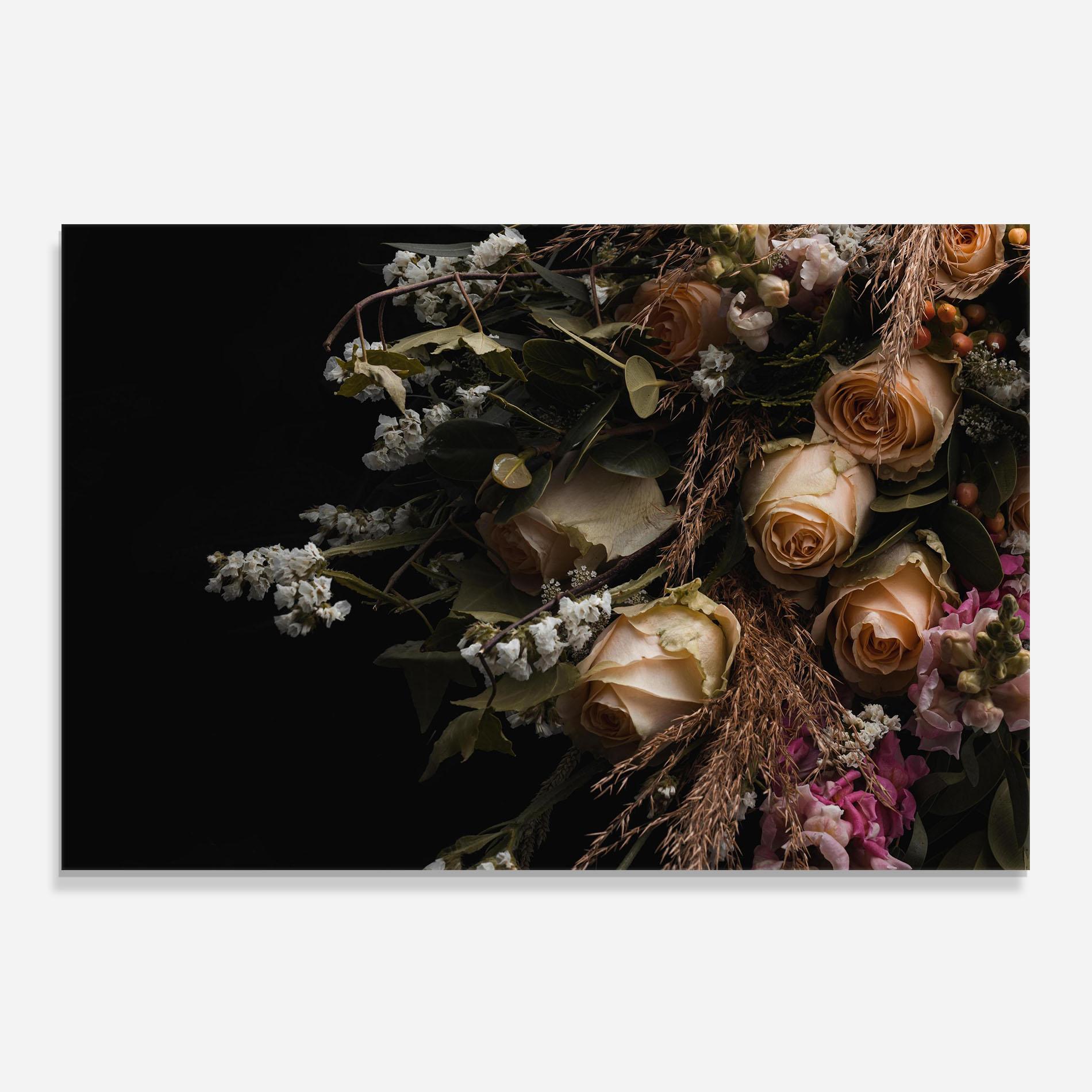 Konyhai üveg hátfal Luxurious Cream Bouquet mockup 0