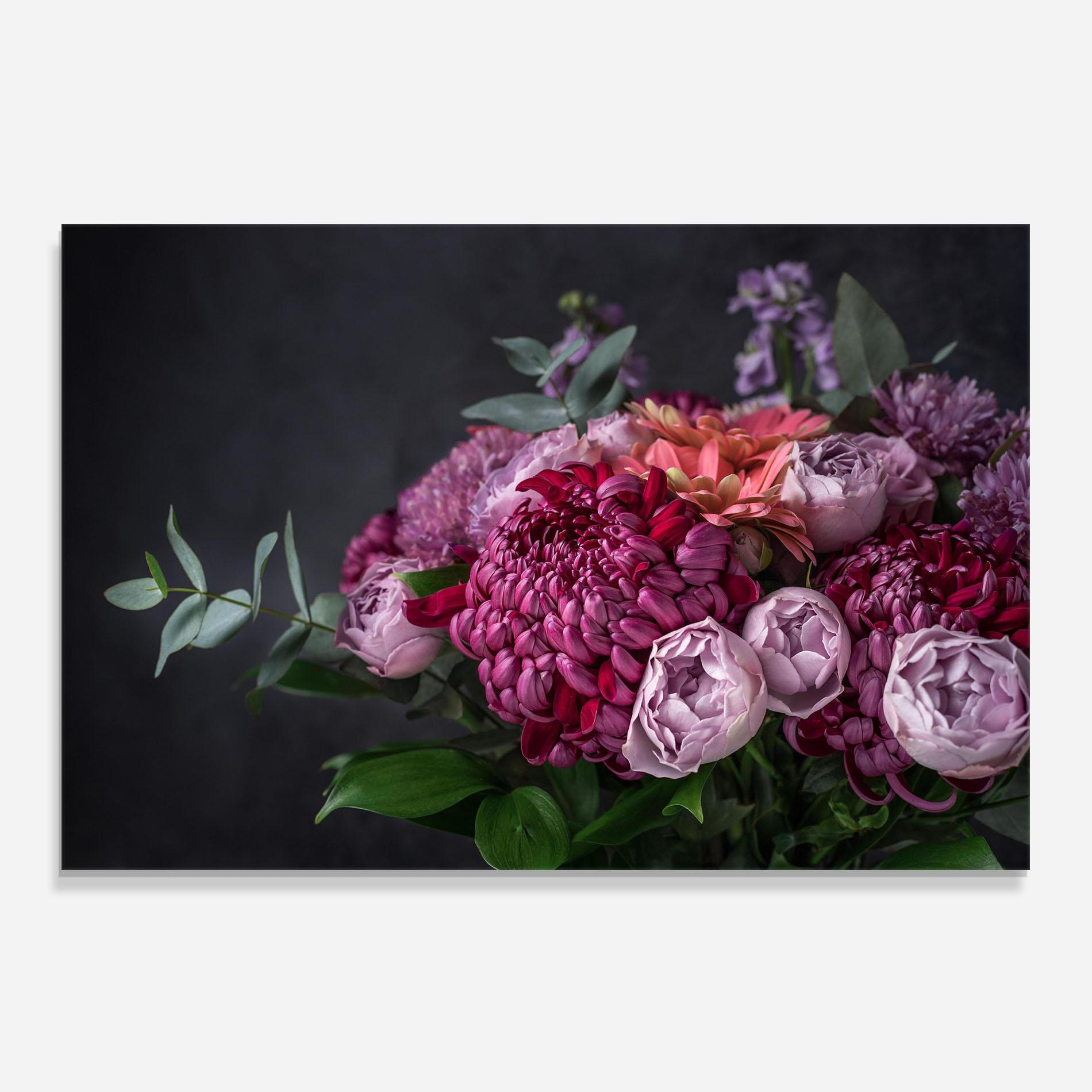 Konyhai üveg hátfal Mix Purple Bouquet mockup 0