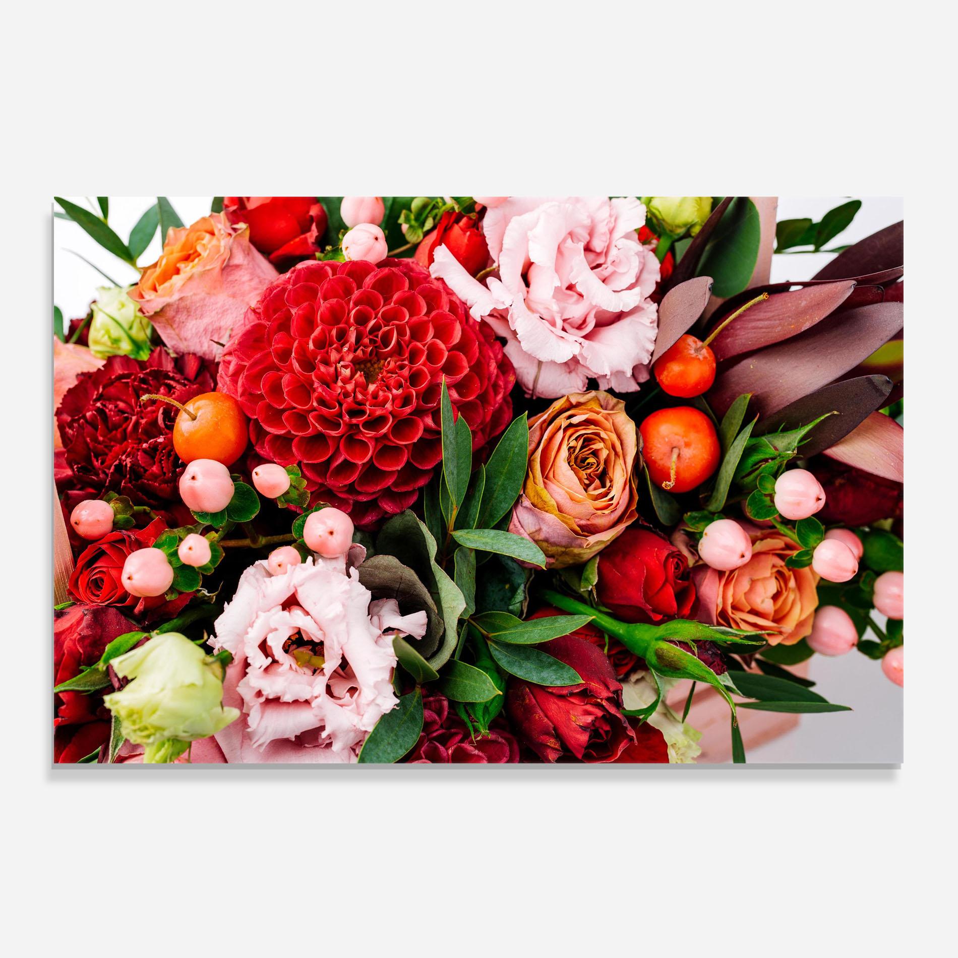 Konyhai üveg hátfal Red Orange Bouquet mockup 0