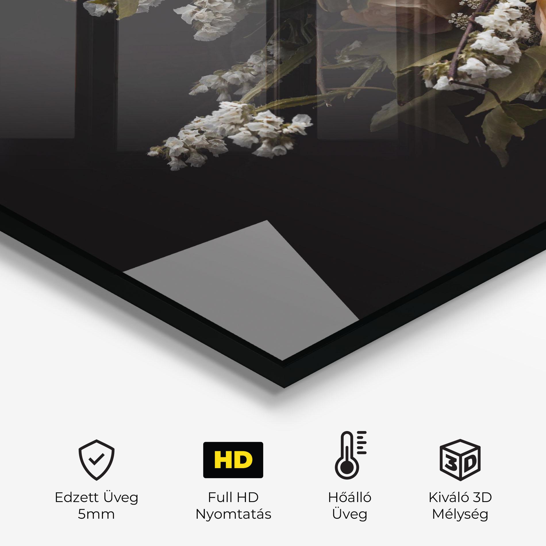 Konyhai üveg hátfal Luxurious Cream Bouquet mockup 2