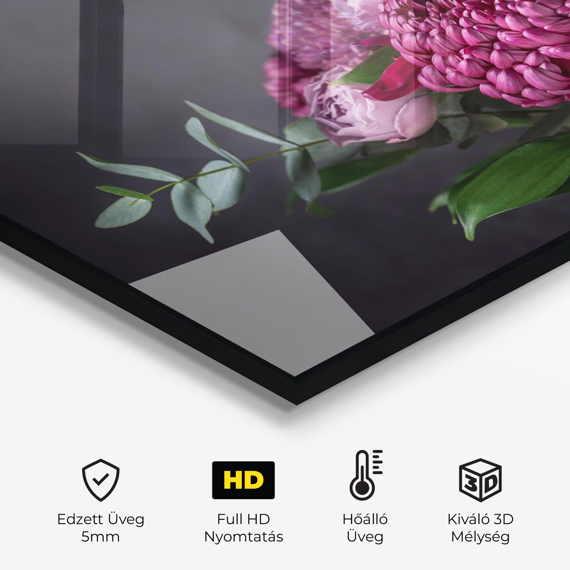 Konyhai üveg hátfal Mix Purple Bouquet mockup 2