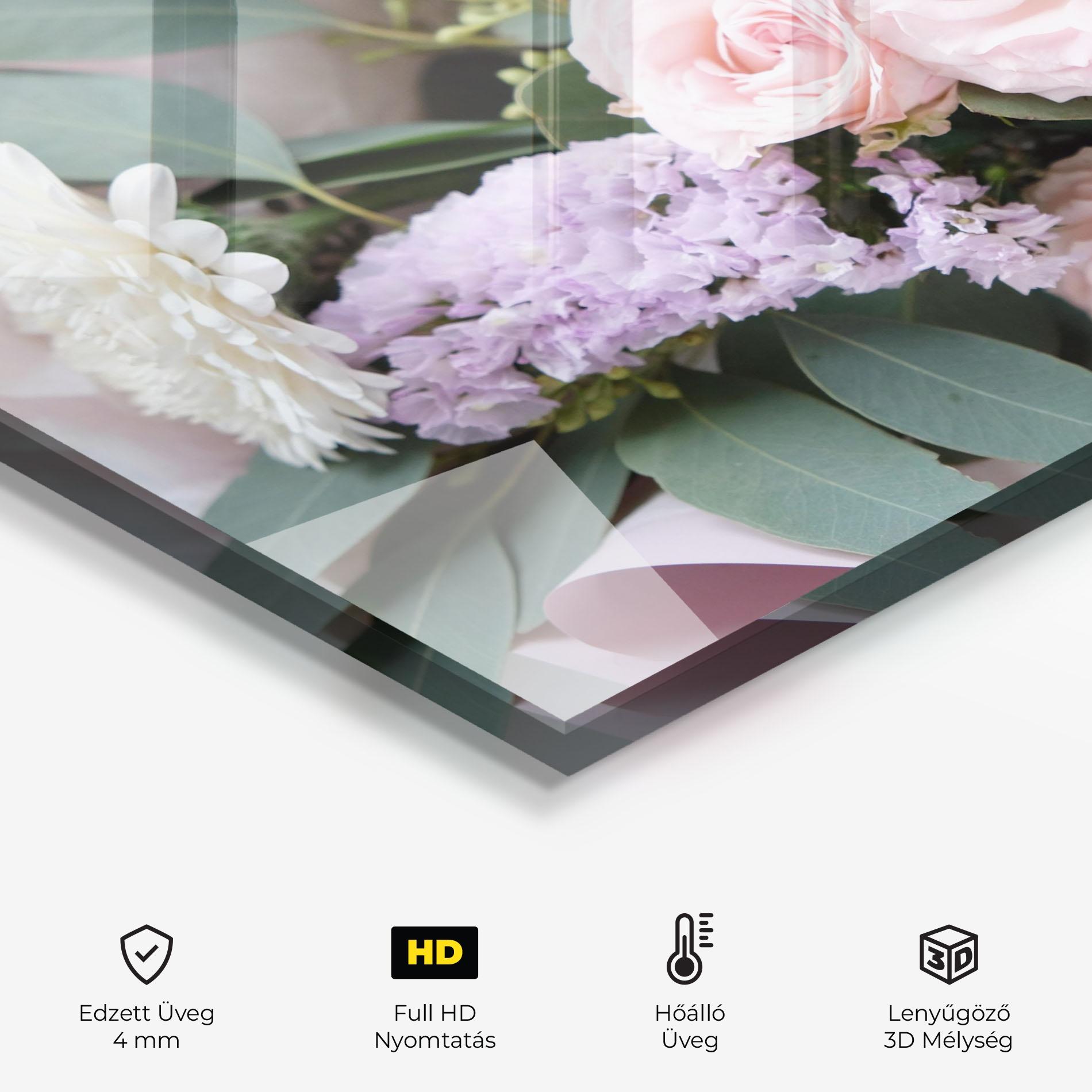 Konyhai üveg hátfal Beautiful Pink Roses mockup 2