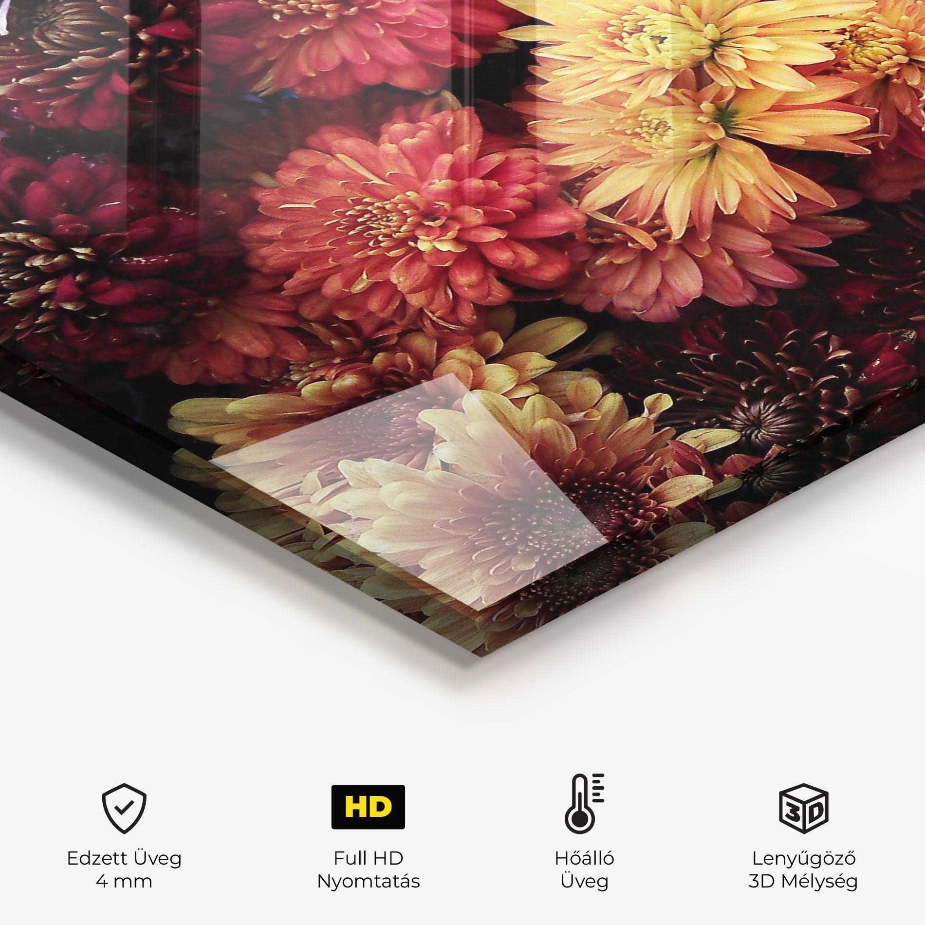 Konyhai üveg hátfal Flower Wall mockup 2