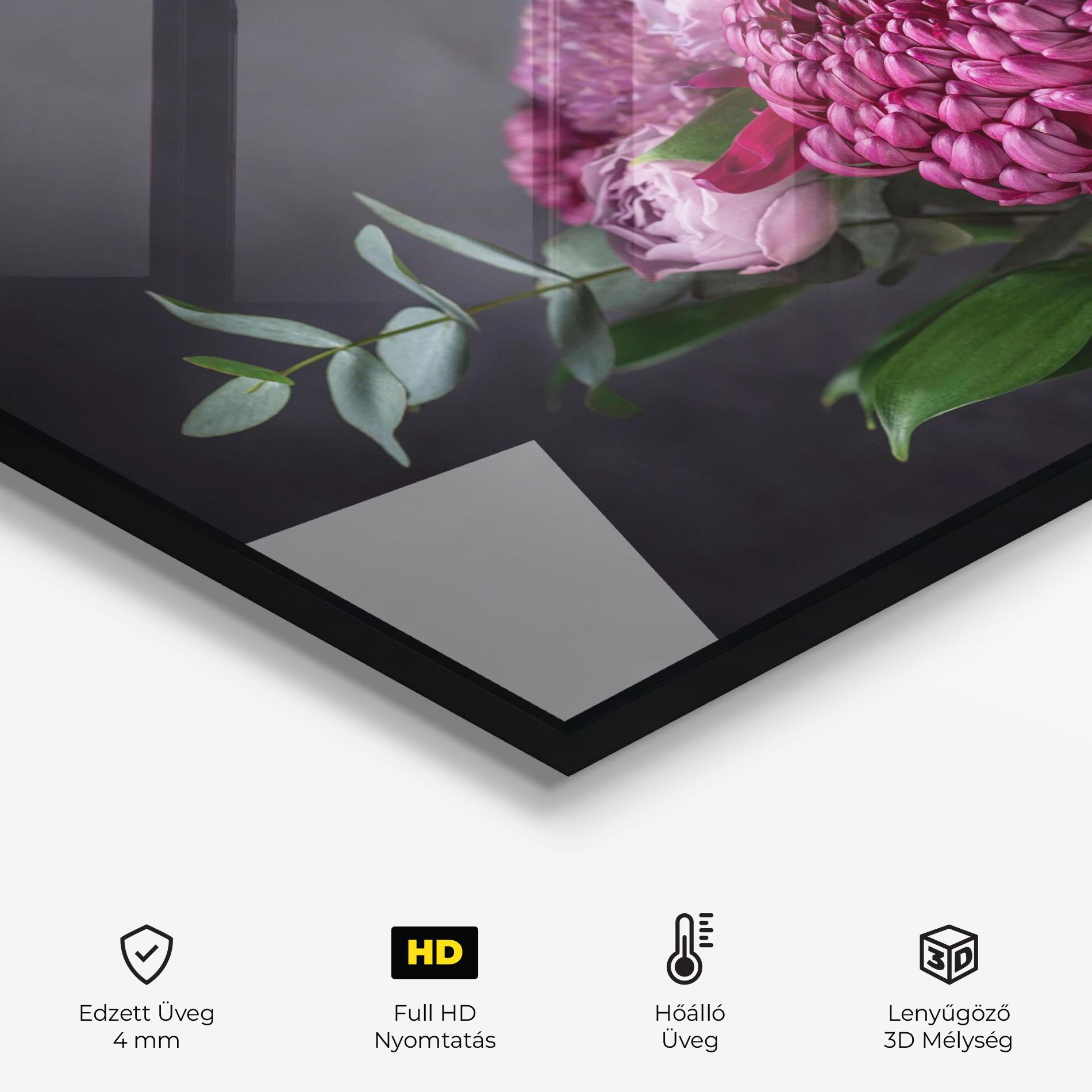 Konyhai üveg hátfal Mix Purple Bouquet mockup 2