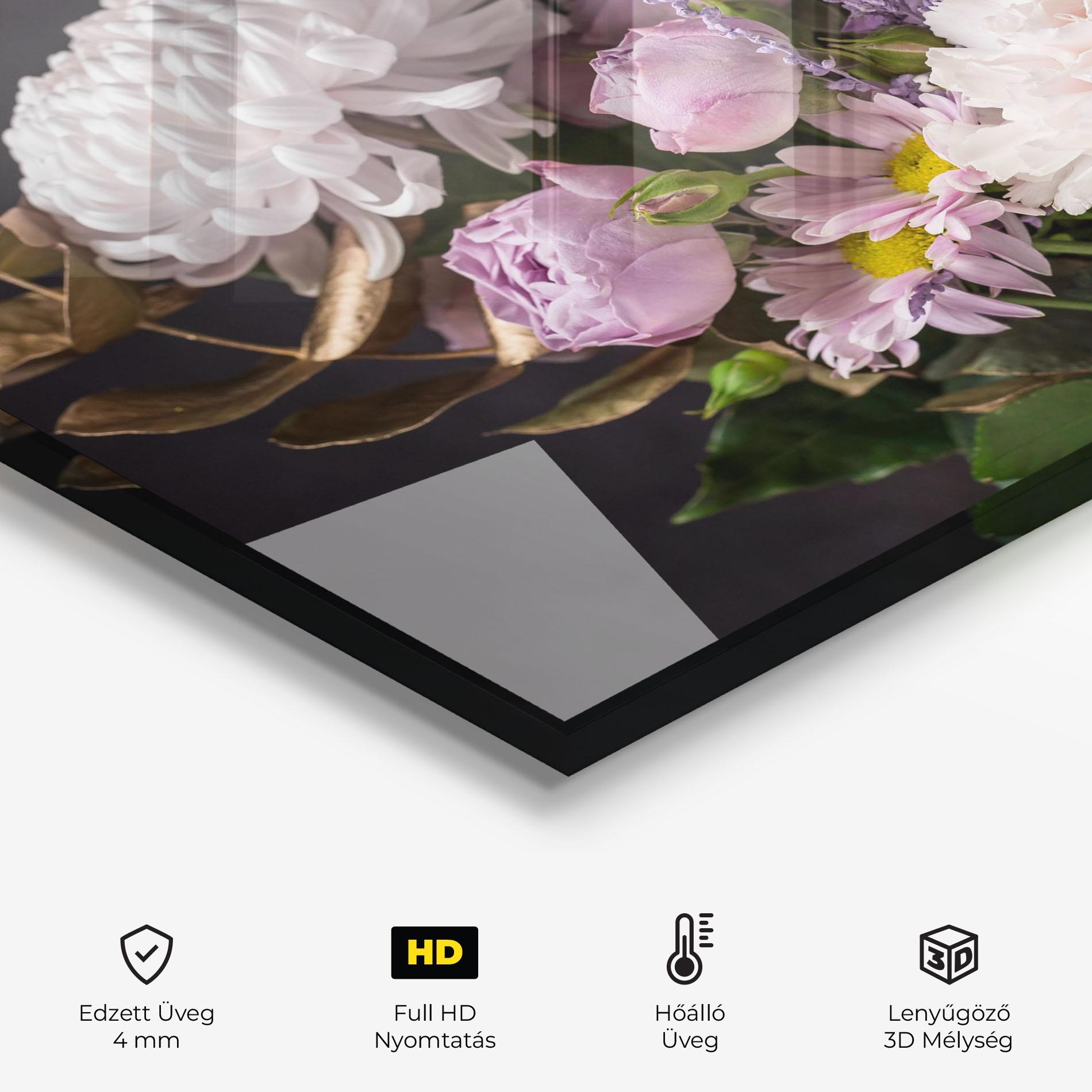 Konyhai üveg hátfal Pastel Purple Bouquet mockup 2