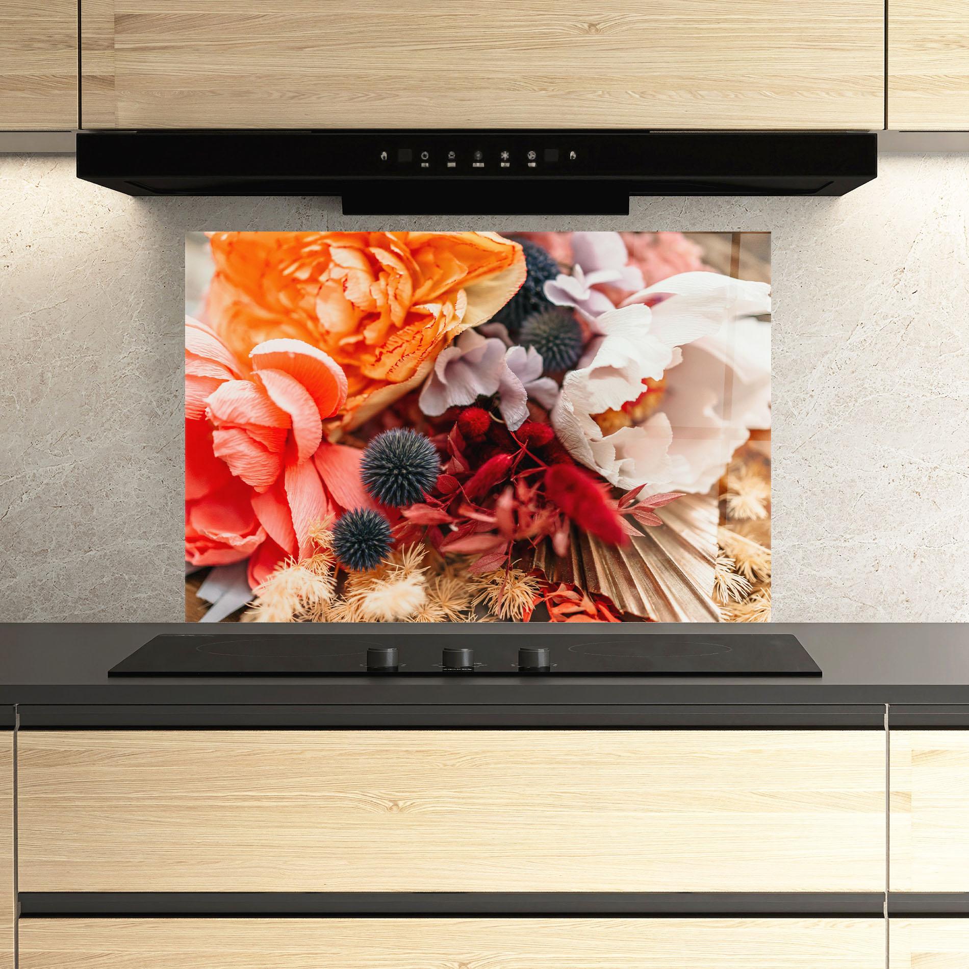 Konyhai üveg hátfal Autumn Bouquet mockup 3