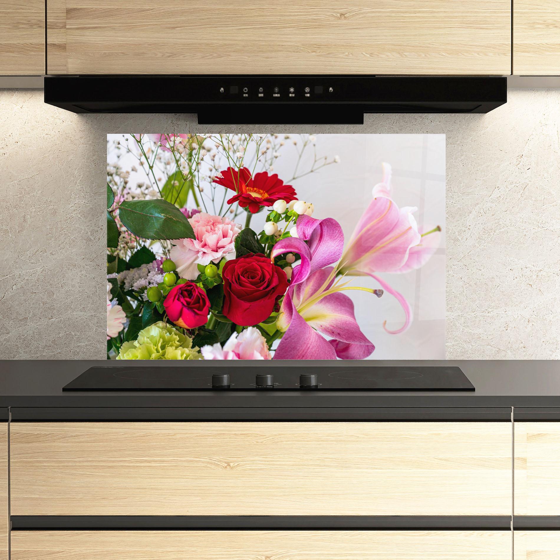 Konyhai üveg hátfal Bouquet mockup 3