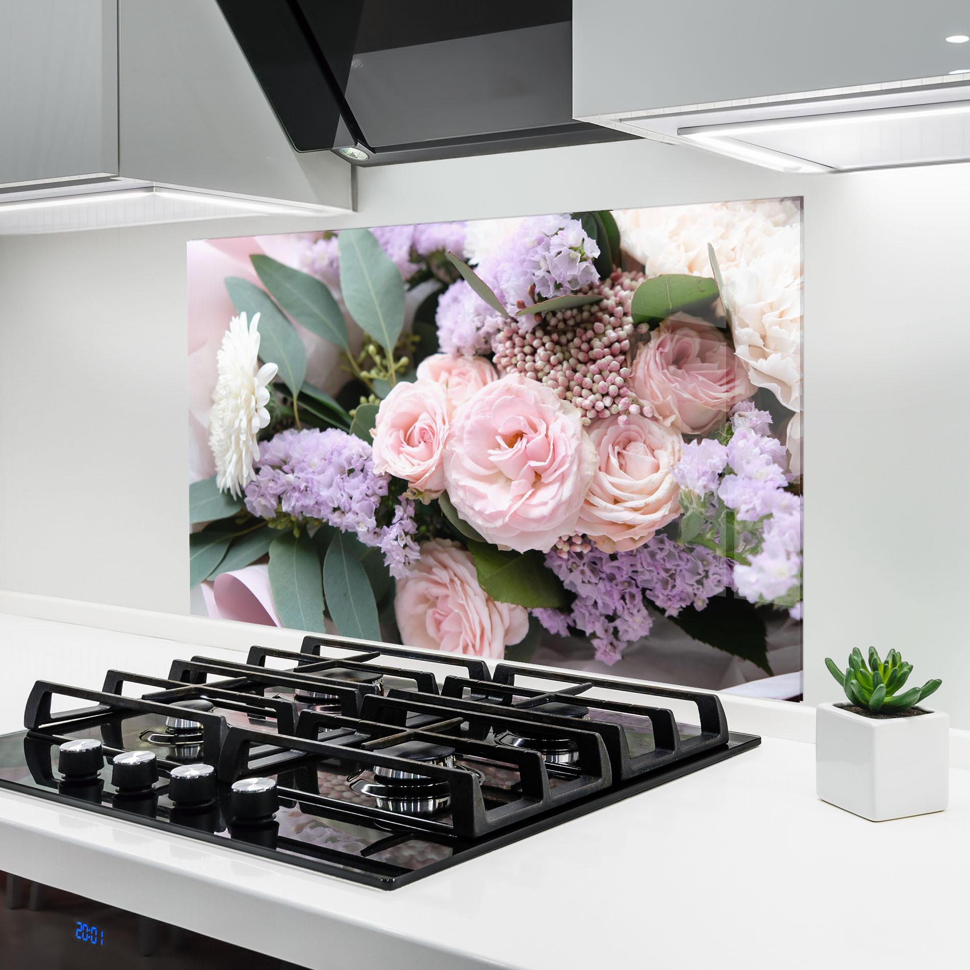 Konyhai üveg hátfal Beautiful Pink Roses mockup 6