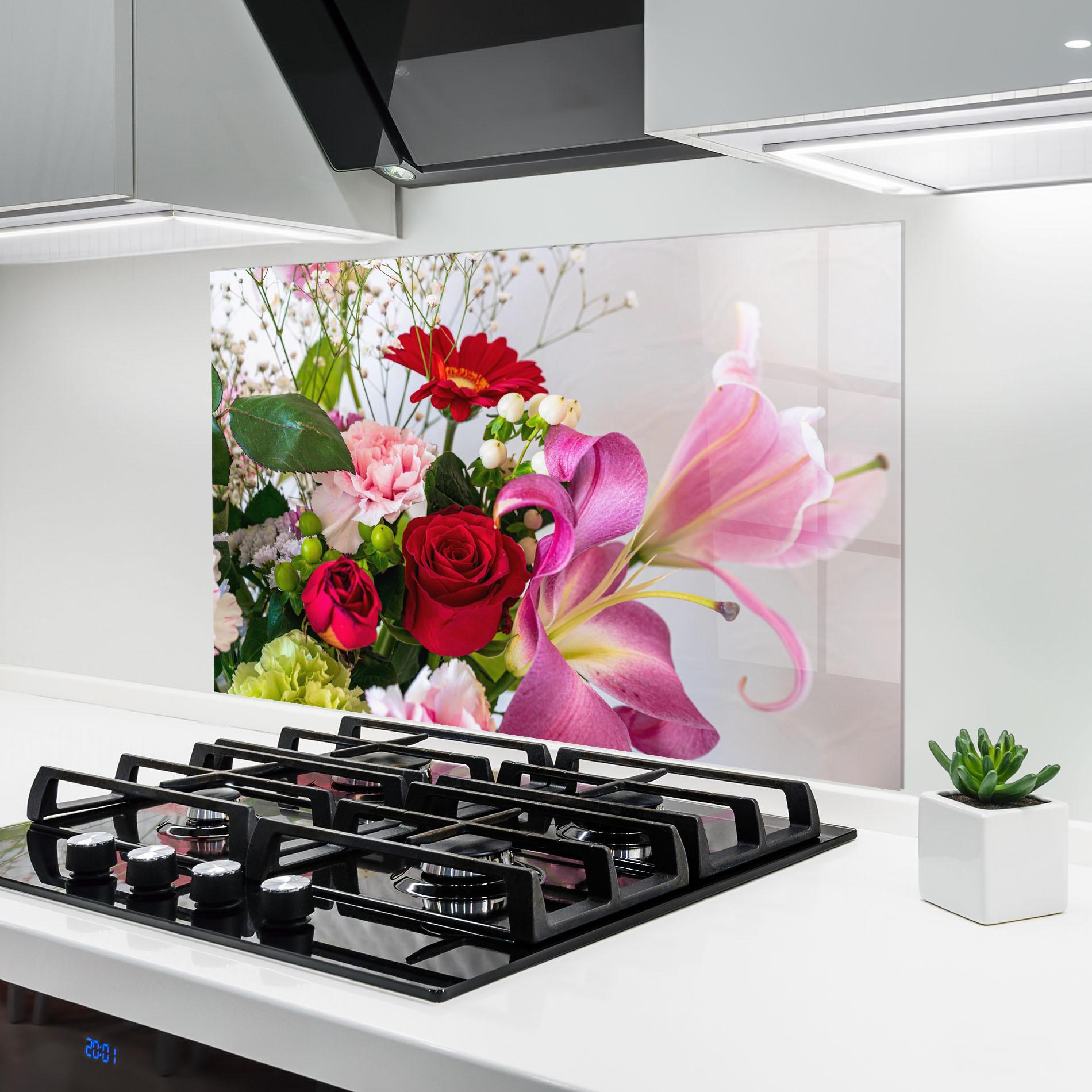Konyhai üveg hátfal Bouquet mockup 6