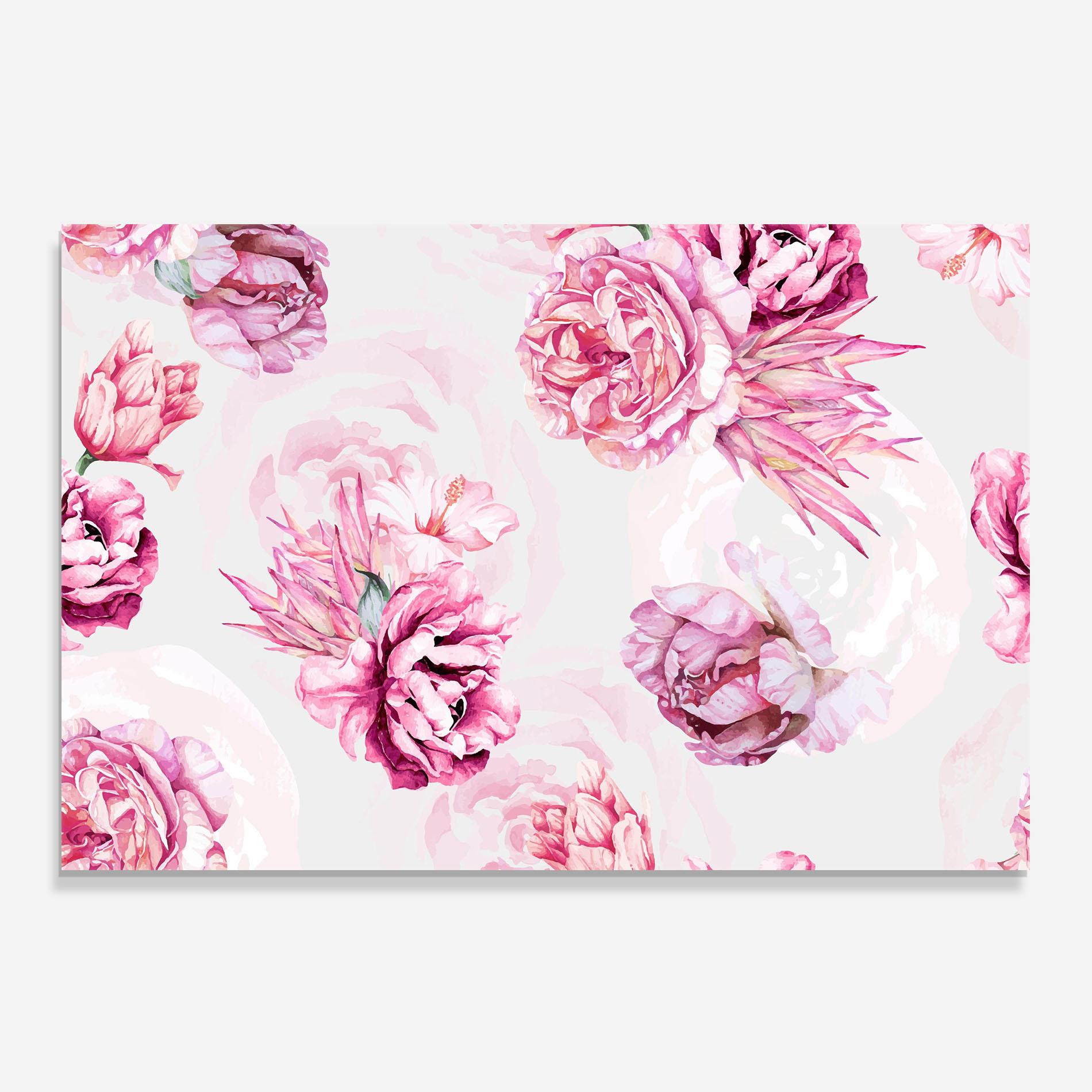 Konyhai üveg hátfal Blooming Peony mockup 0