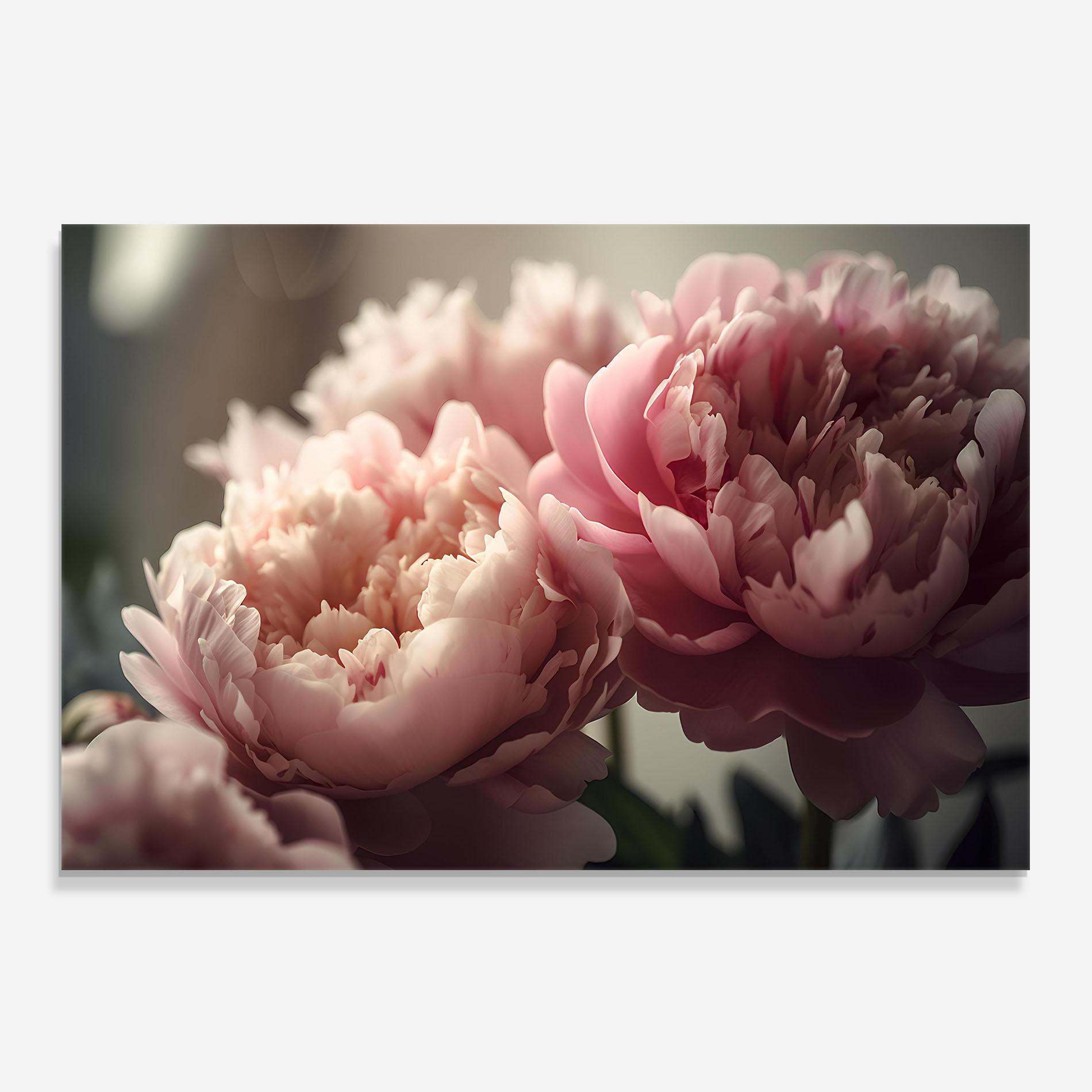 Konyhai üveg hátfal Cream Dreamy Peony mockup 0