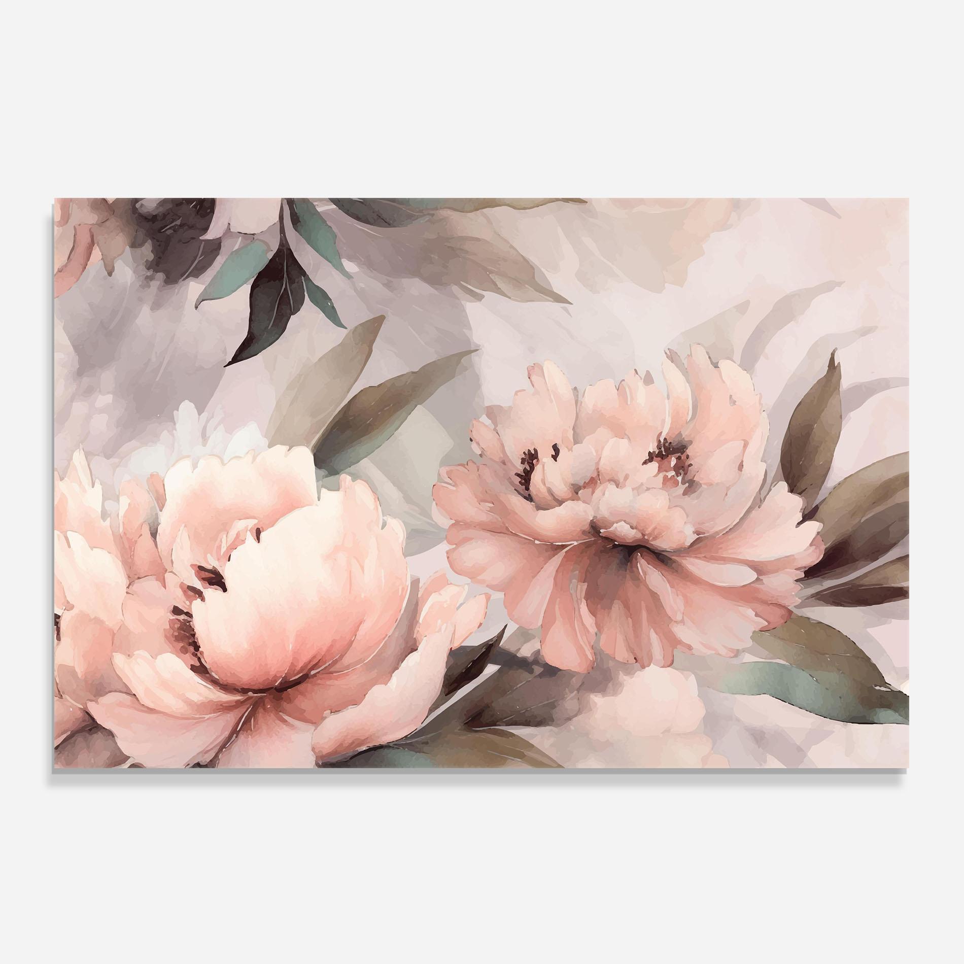 Konyhai üveg hátfal Dreamy Peony Art mockup 0