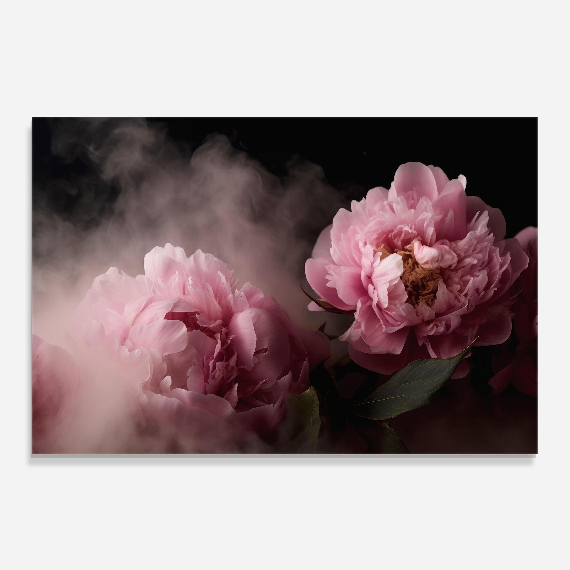 Konyhai üveg hátfal Peony In Smoke mockup 0