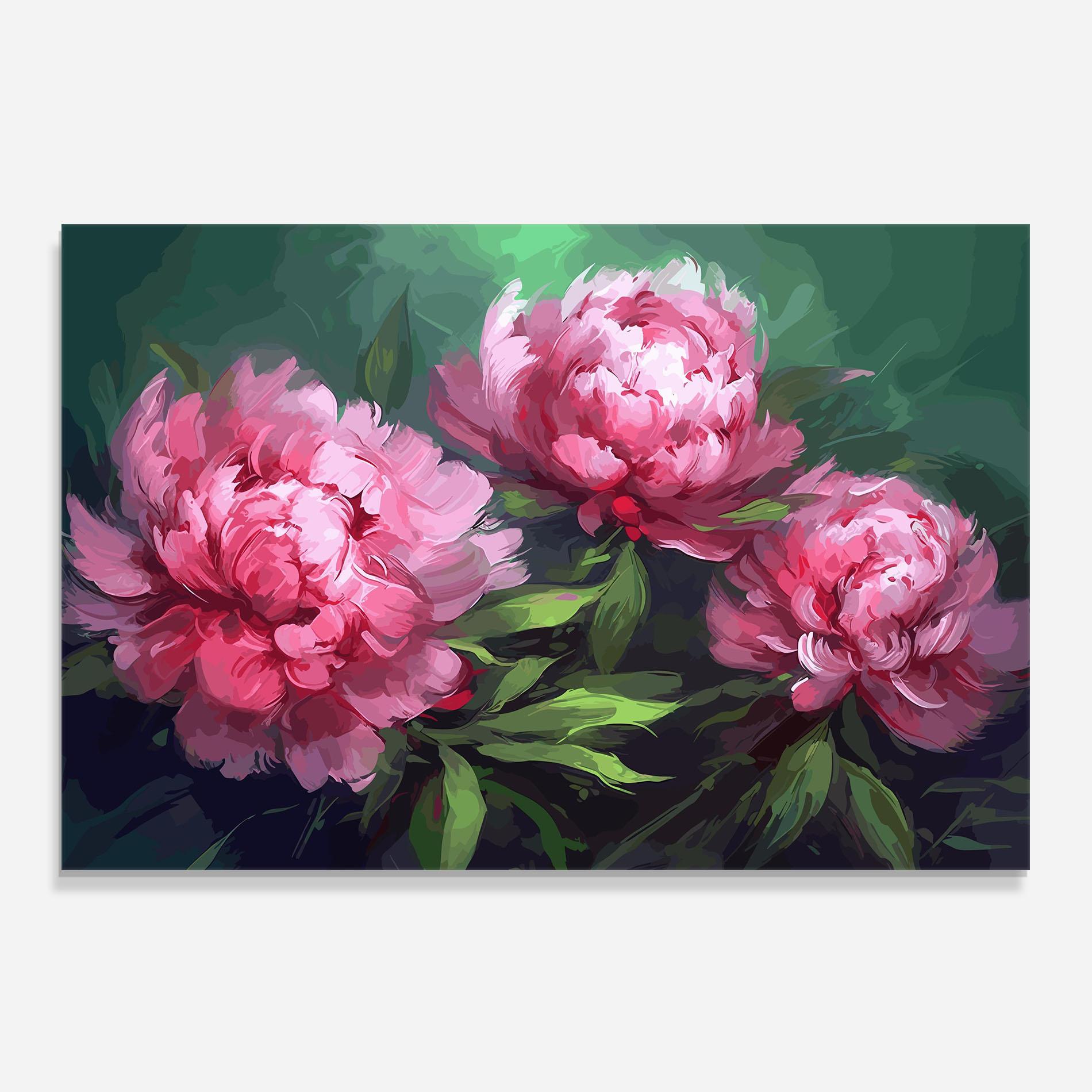Konyhai üveg hátfal Pretty Peonies mockup 0
