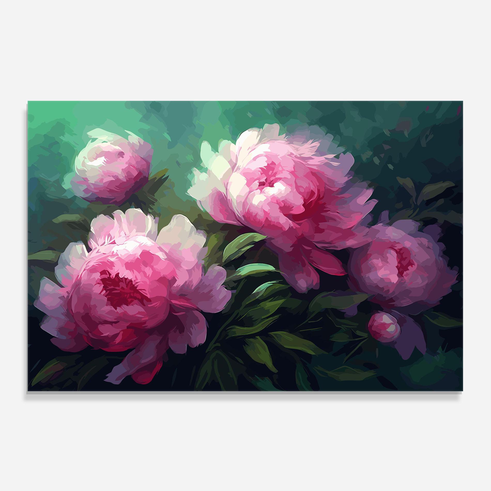 Konyhai üveg hátfal Pretty Peony Paint mockup 0