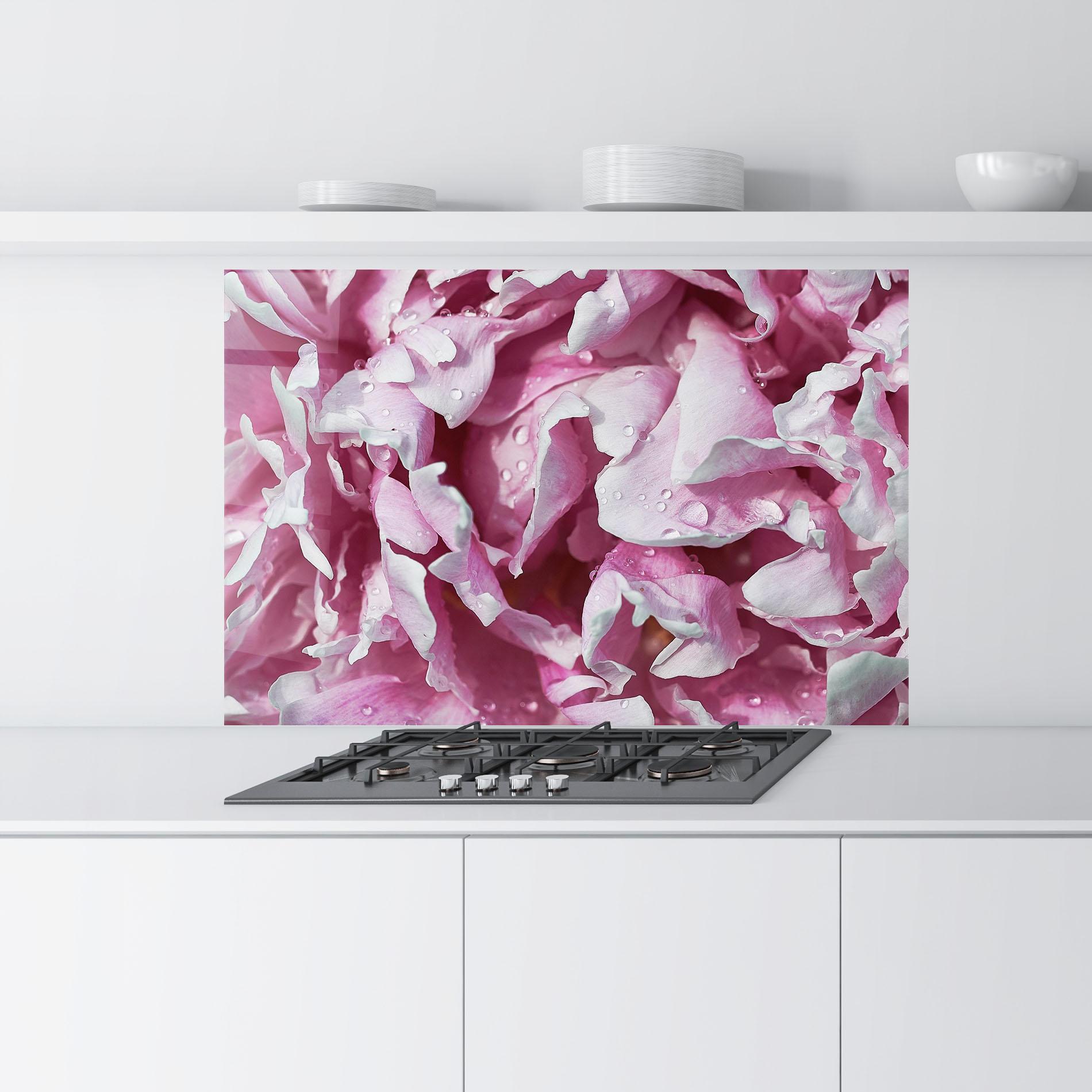 Konyhai üveg hátfal Peony Petals mockup 9