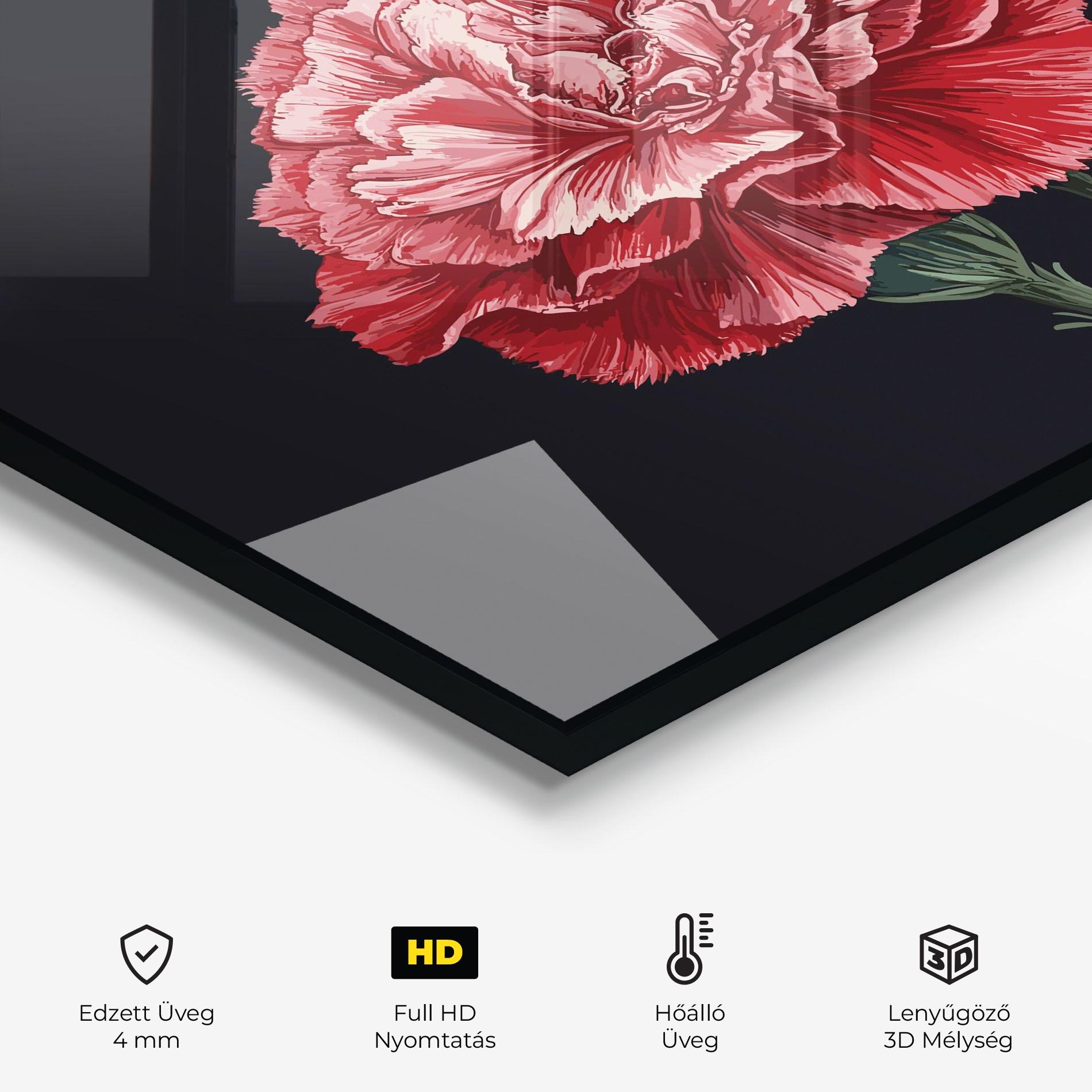 Konyhai üveg hátfal Beautiful Peony mockup 2