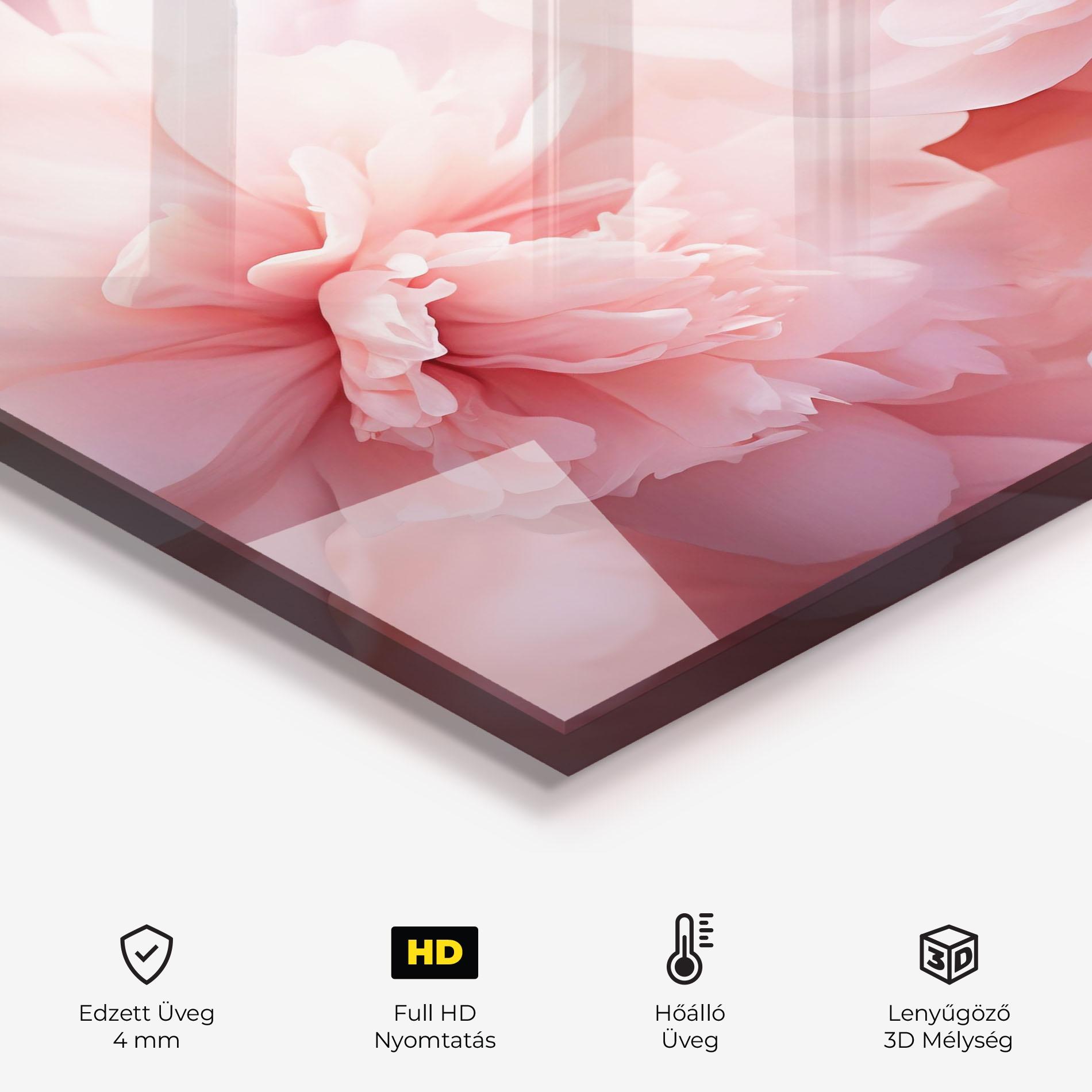 Konyhai üveg hátfal Close Up Dreamy Peony mockup 2