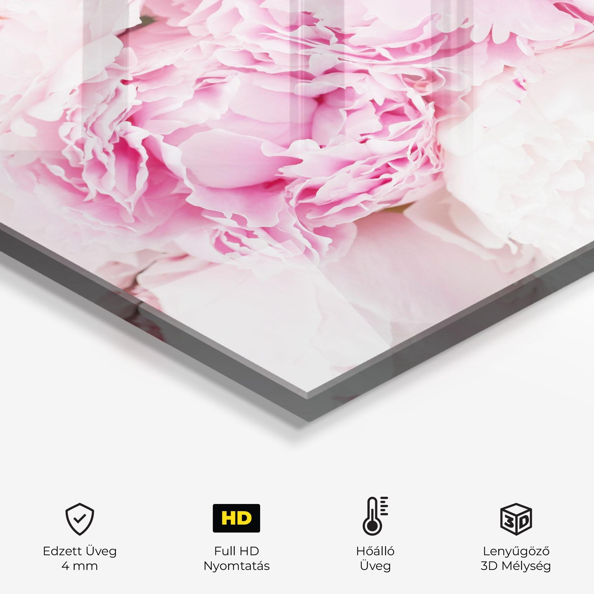 Konyhai üveg hátfal Dreamy Pink Pastel Peony mockup 2