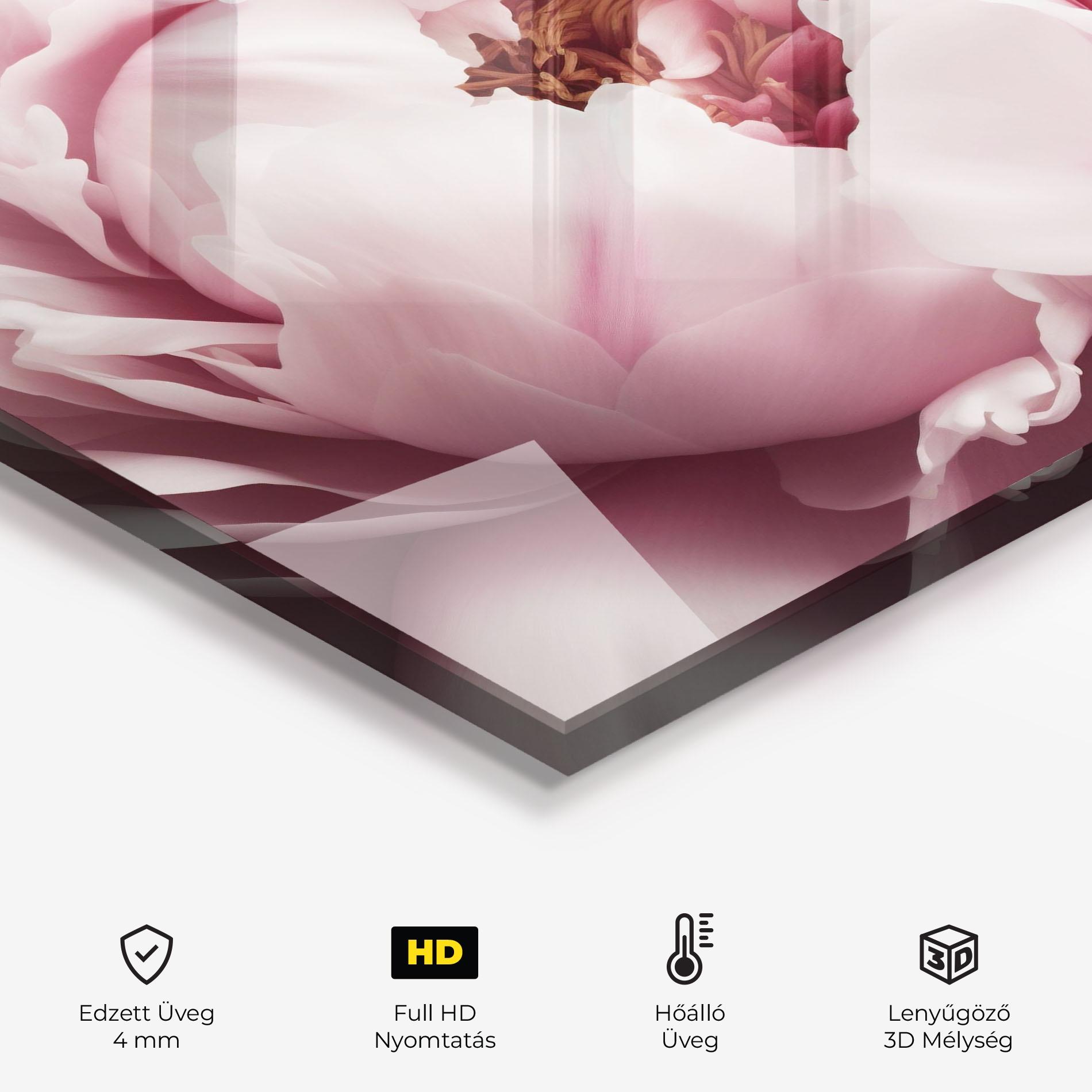 Konyhai üveg hátfal Pastel Peony Petals mockup 2