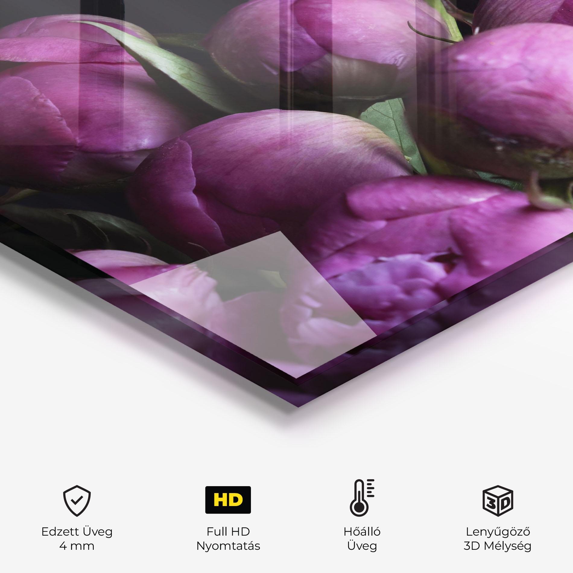 Konyhai üveg hátfal Peony Buds mockup 2