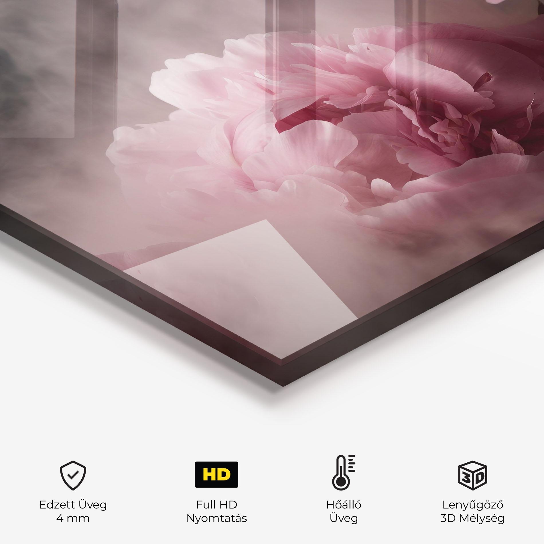 Konyhai üveg hátfal Peony In Smoke mockup 2