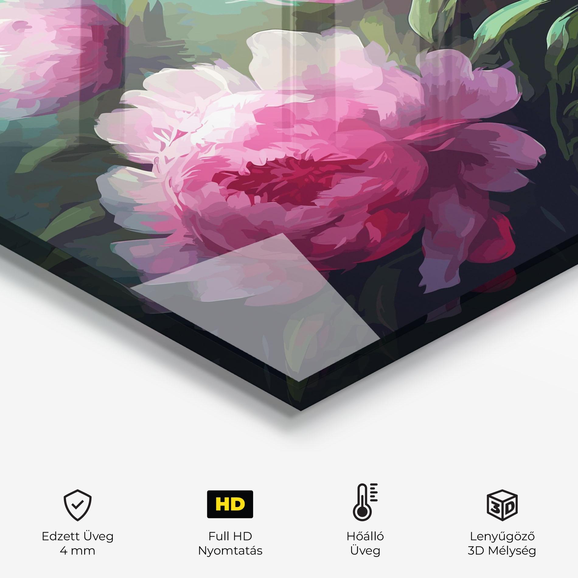 Konyhai üveg hátfal Pretty Peony Paint mockup 2