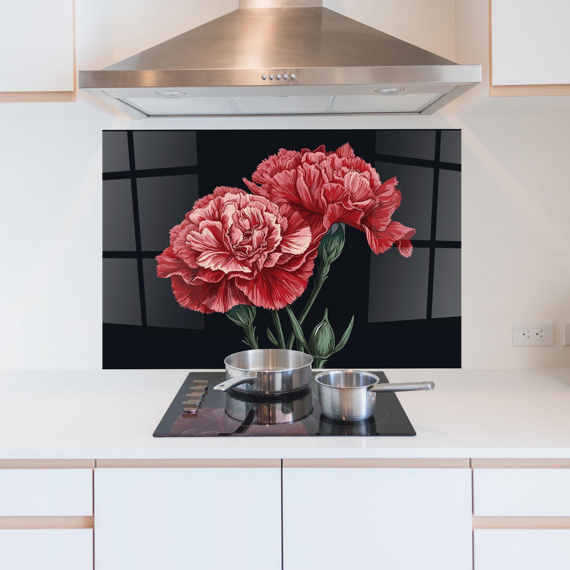 Konyhai üveg hátfal Beautiful Peony mockup 5