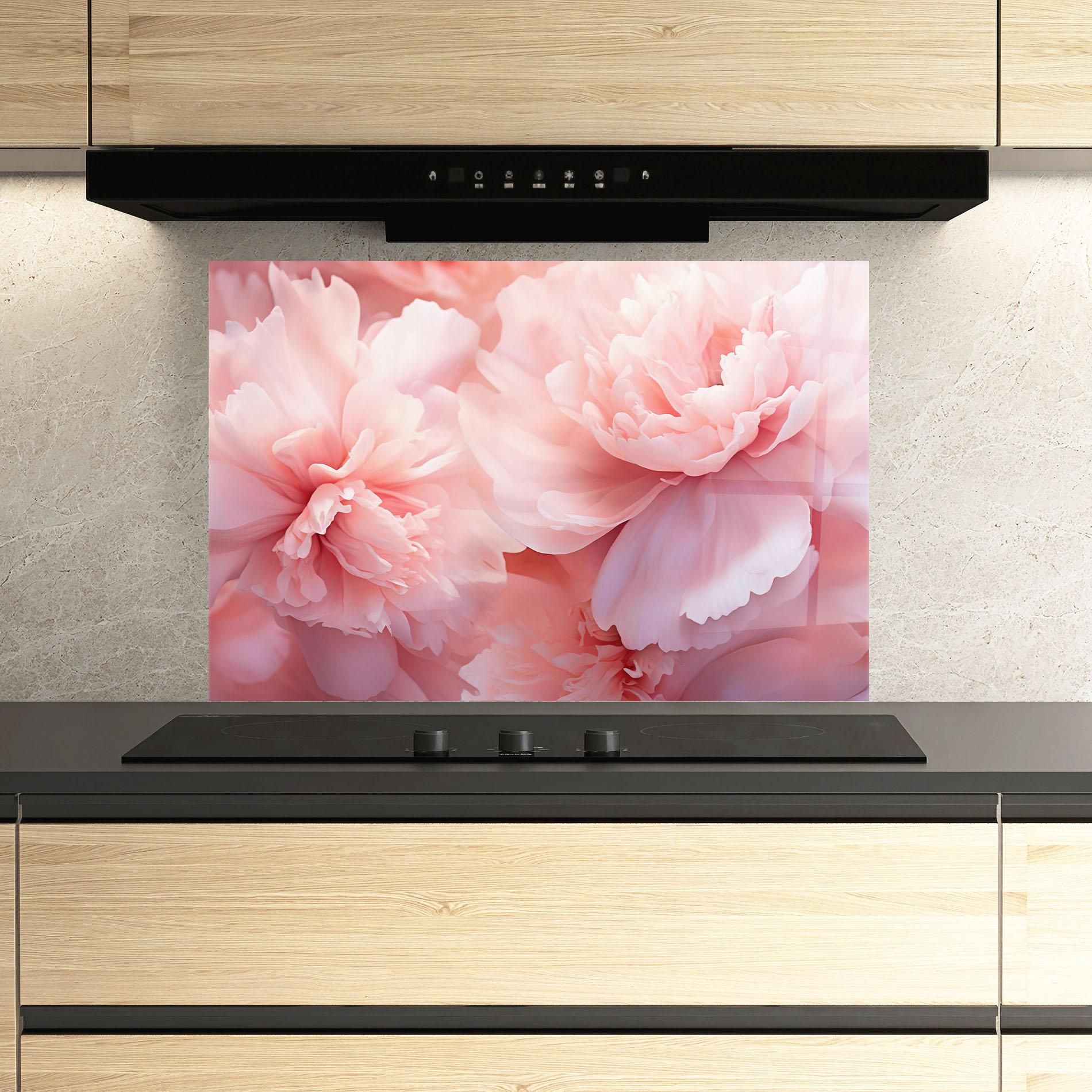 Konyhai üveg hátfal Close Up Dreamy Peony mockup 3